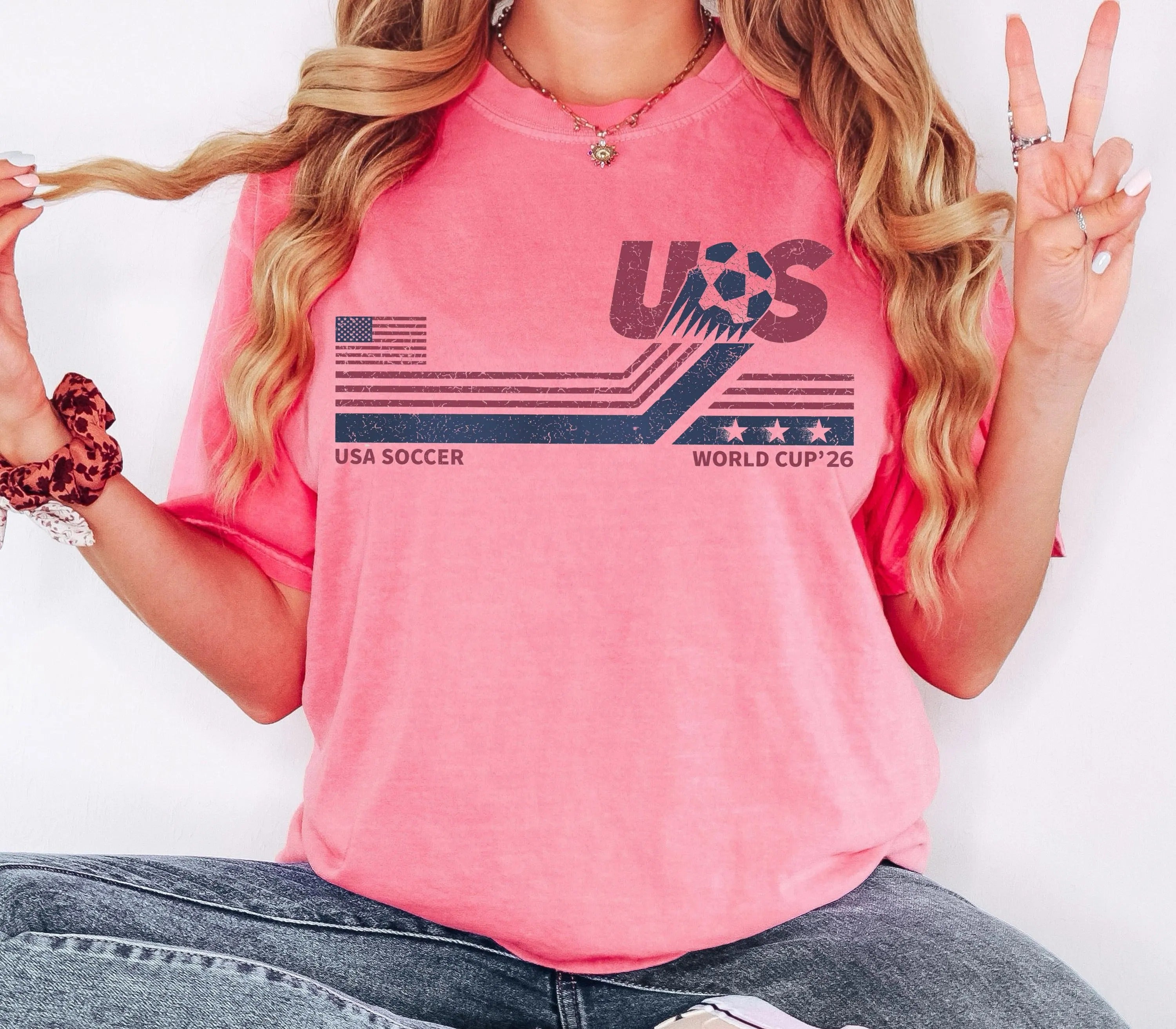 USA Soccer World Vintage Comfort Color T-shirt
