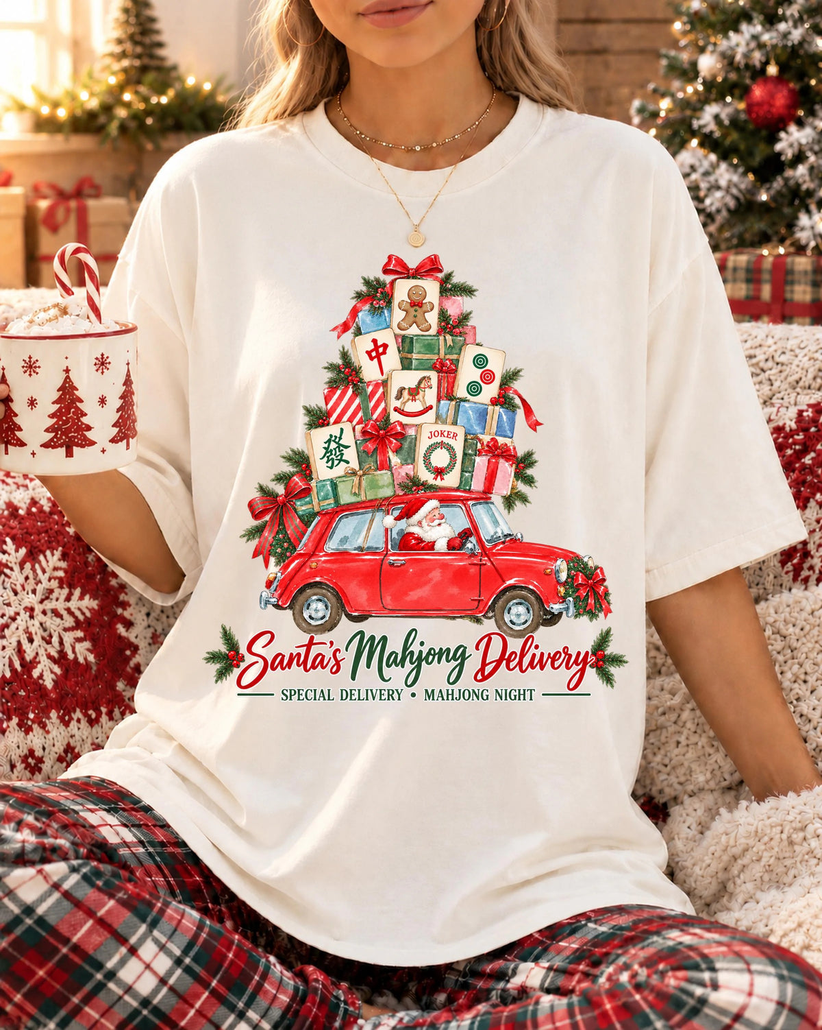 Comfort Colors Santa Mahjong Christmas Mahjong T-Shirt