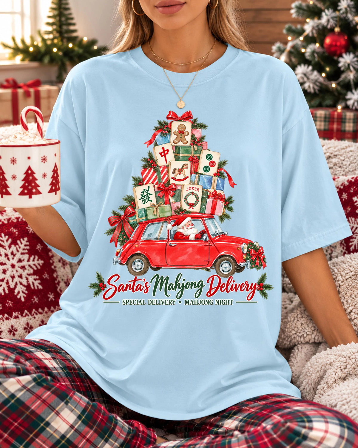 Comfort Colors Santa Mahjong Christmas Mahjong T-Shirt