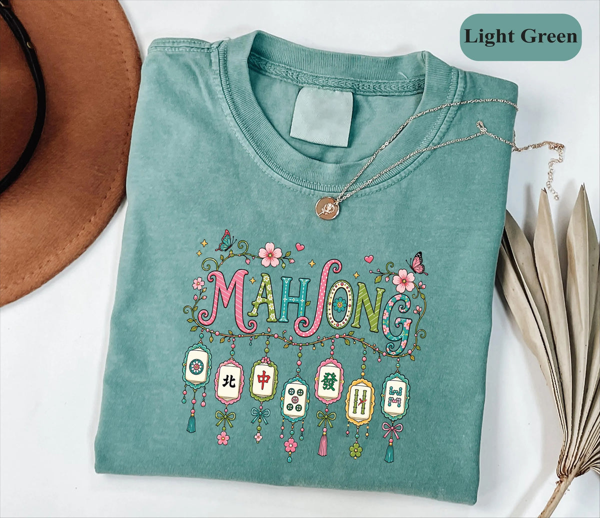 Comfort Colors Floral Mahjong Game£¬Mahjong Social Club T-Shirt£©