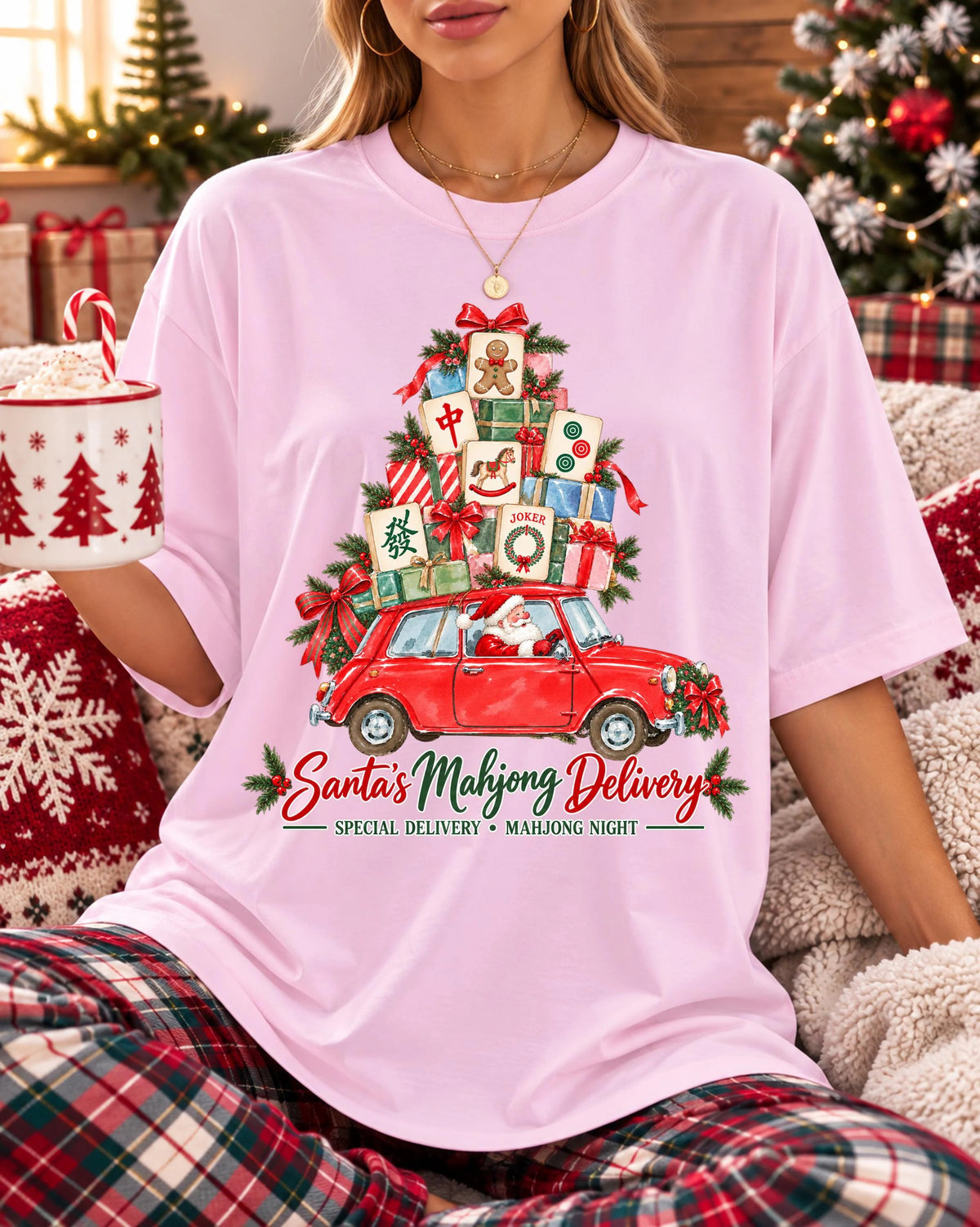 Comfort Colors Santa Mahjong Christmas Mahjong T-Shirt