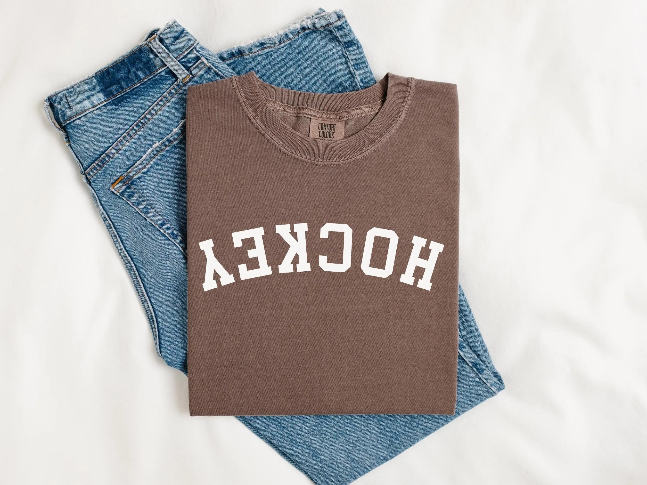 Comfort Colors Upside Down Hockey T-Shirt Gift for Sports Moms, Fan, Athlete, Coach