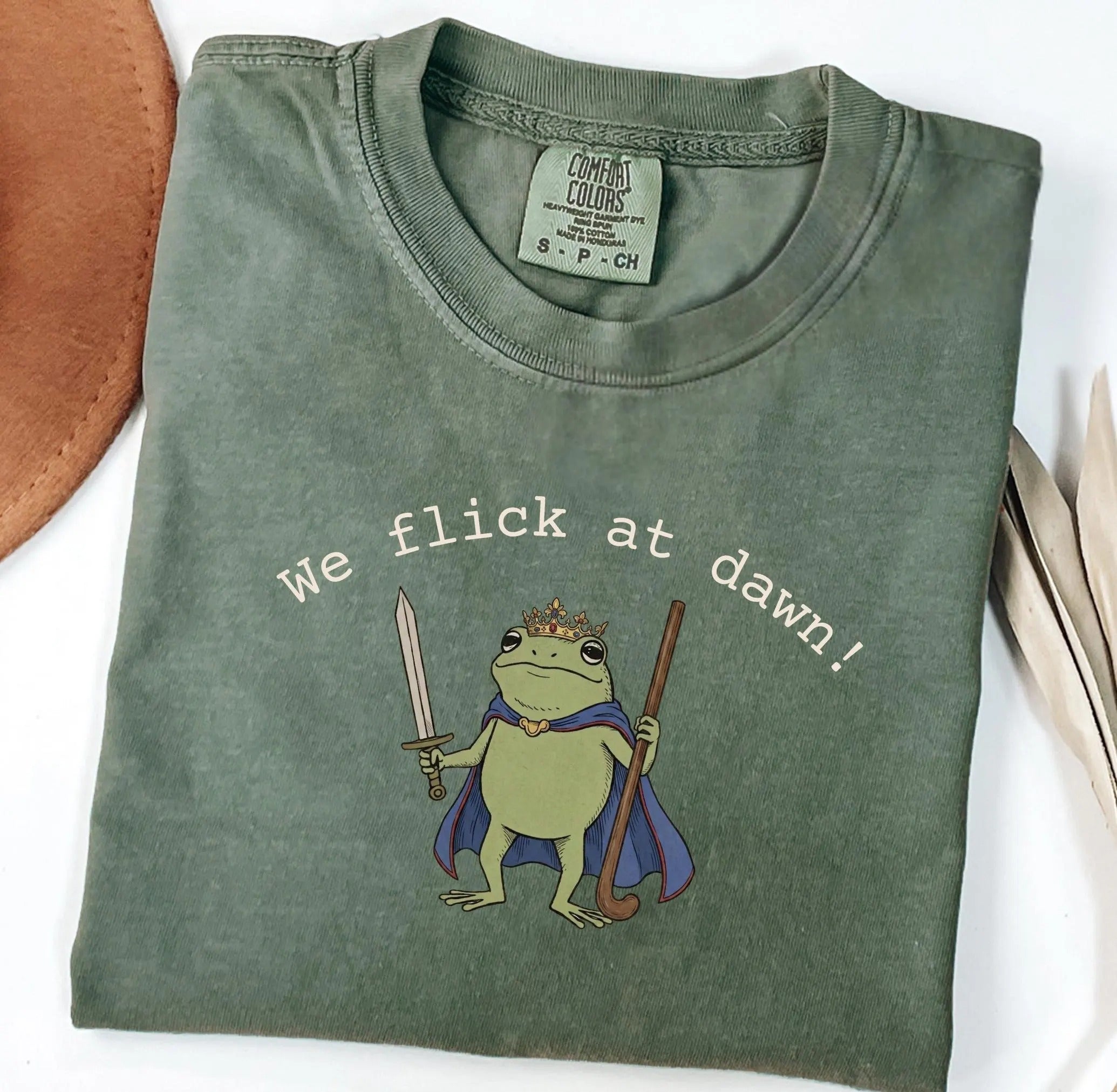 Funny At Dawn Medieval Frog Field£¬Comfort Colors  Hockey T-shirt
