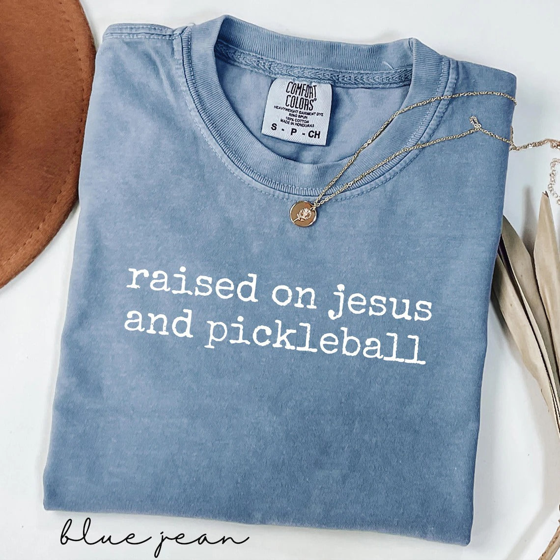 Comfort Colors Raised On Jesus And Pickleball  T-Shirt