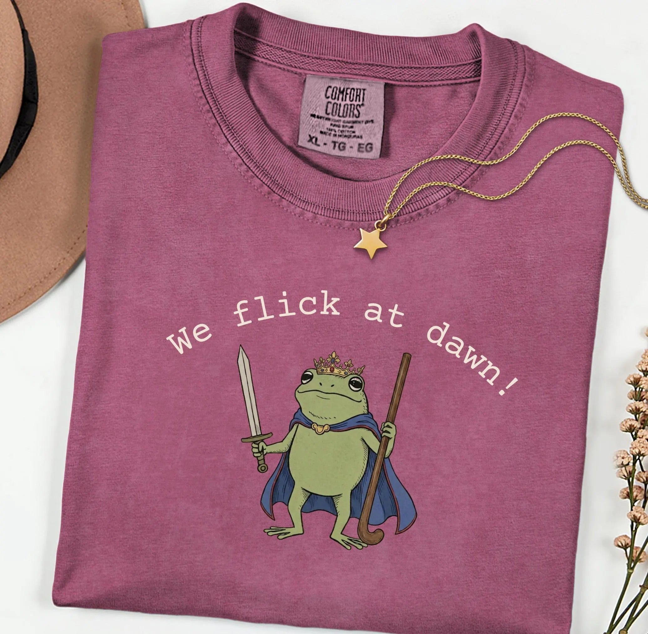 Funny At Dawn Medieval Frog Field£¬Comfort Colors  Hockey T-shirt