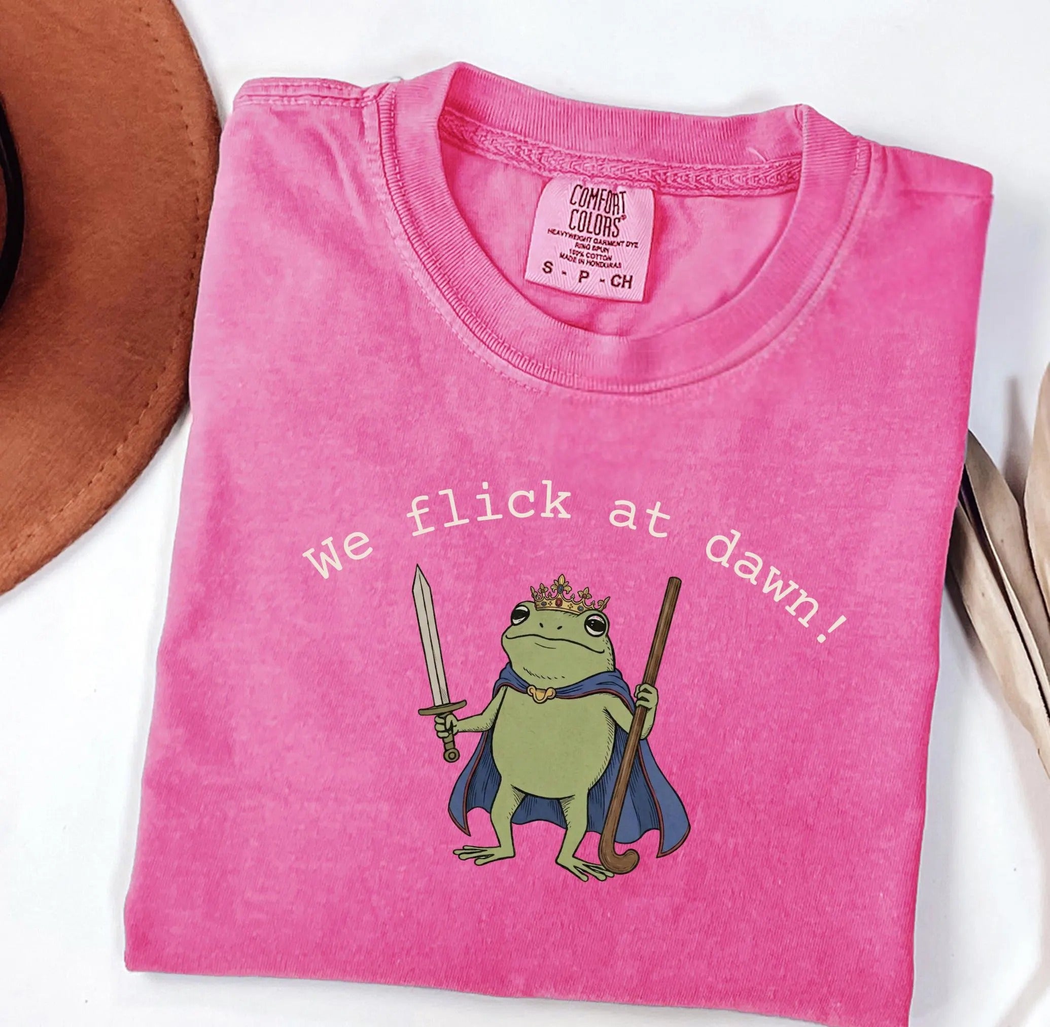 Funny At Dawn Medieval Frog Field£¬Comfort Colors  Hockey T-shirt