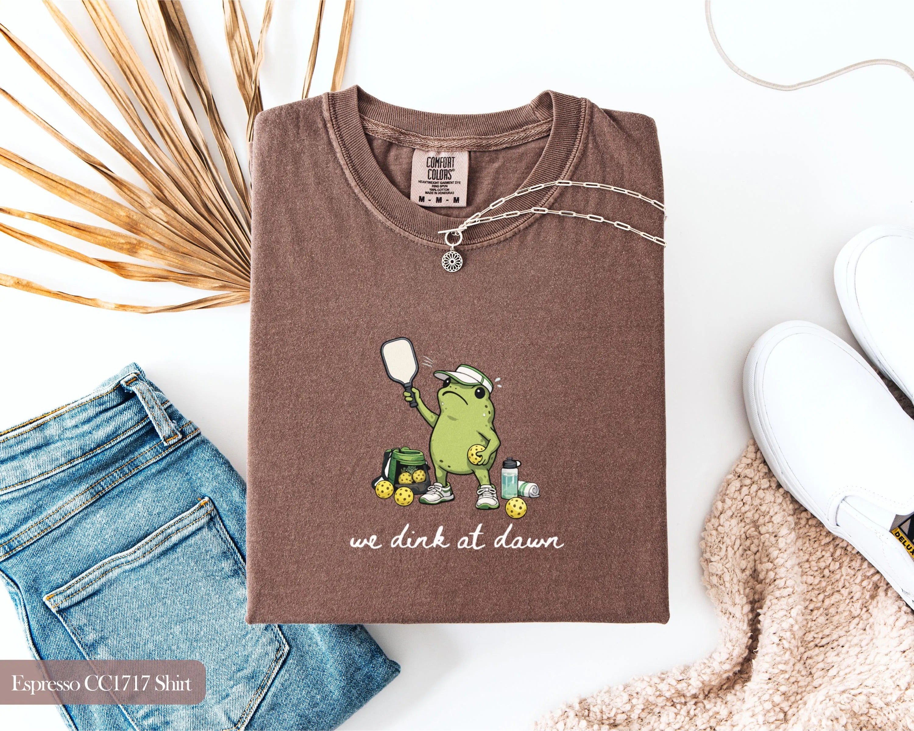 Comfort Colors We Dink At Dawn Frog Tee, Funny Pickleball Lover T-shirt