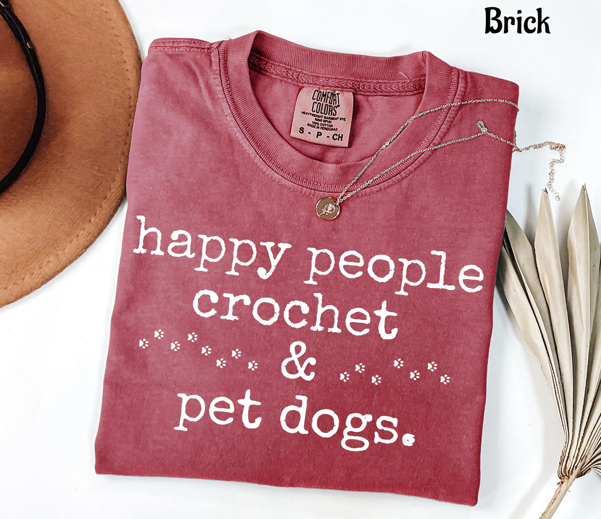 Comfort Colors Happy People Crochet & Pet Dogs T-Shirt