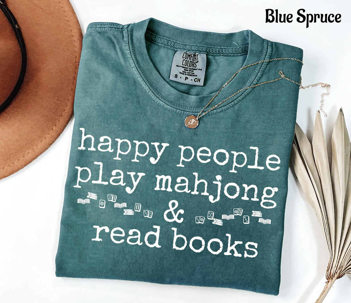 Comfort Colors Happy People Play Mahjong & Read Books T-Shirt