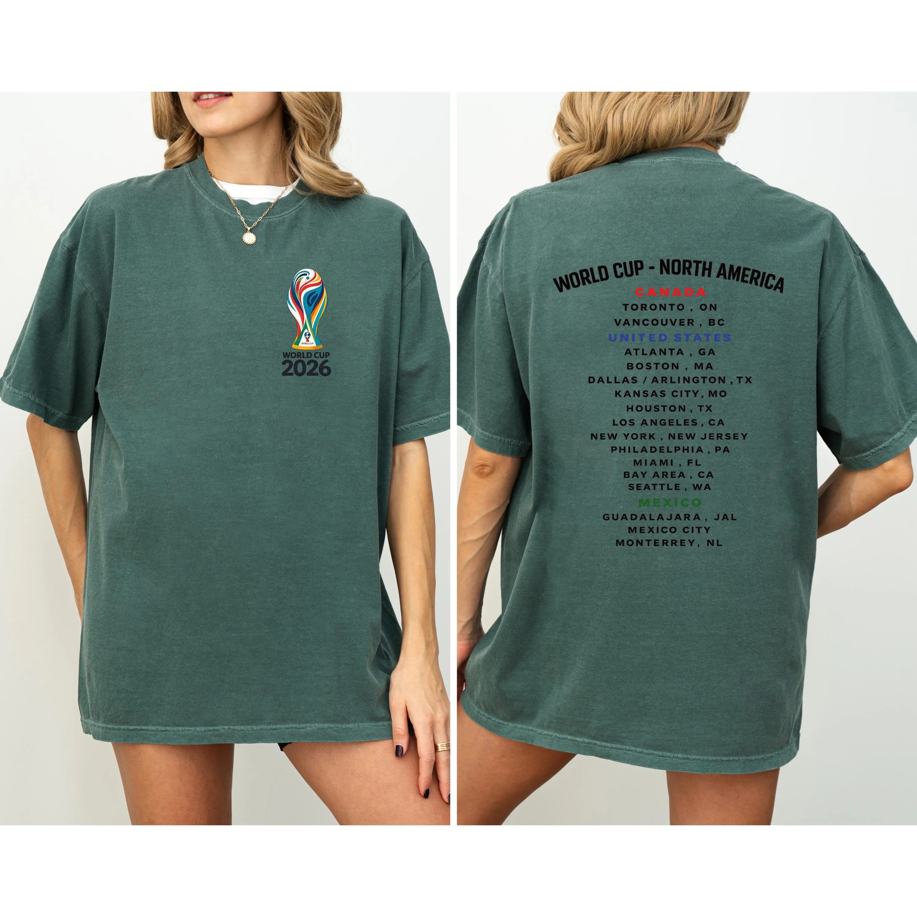 2026 World Cup Host Cities T-shirt, Comfort Colors North America Soccer Tee, USA Canada Mexico Tournament Fan Gift