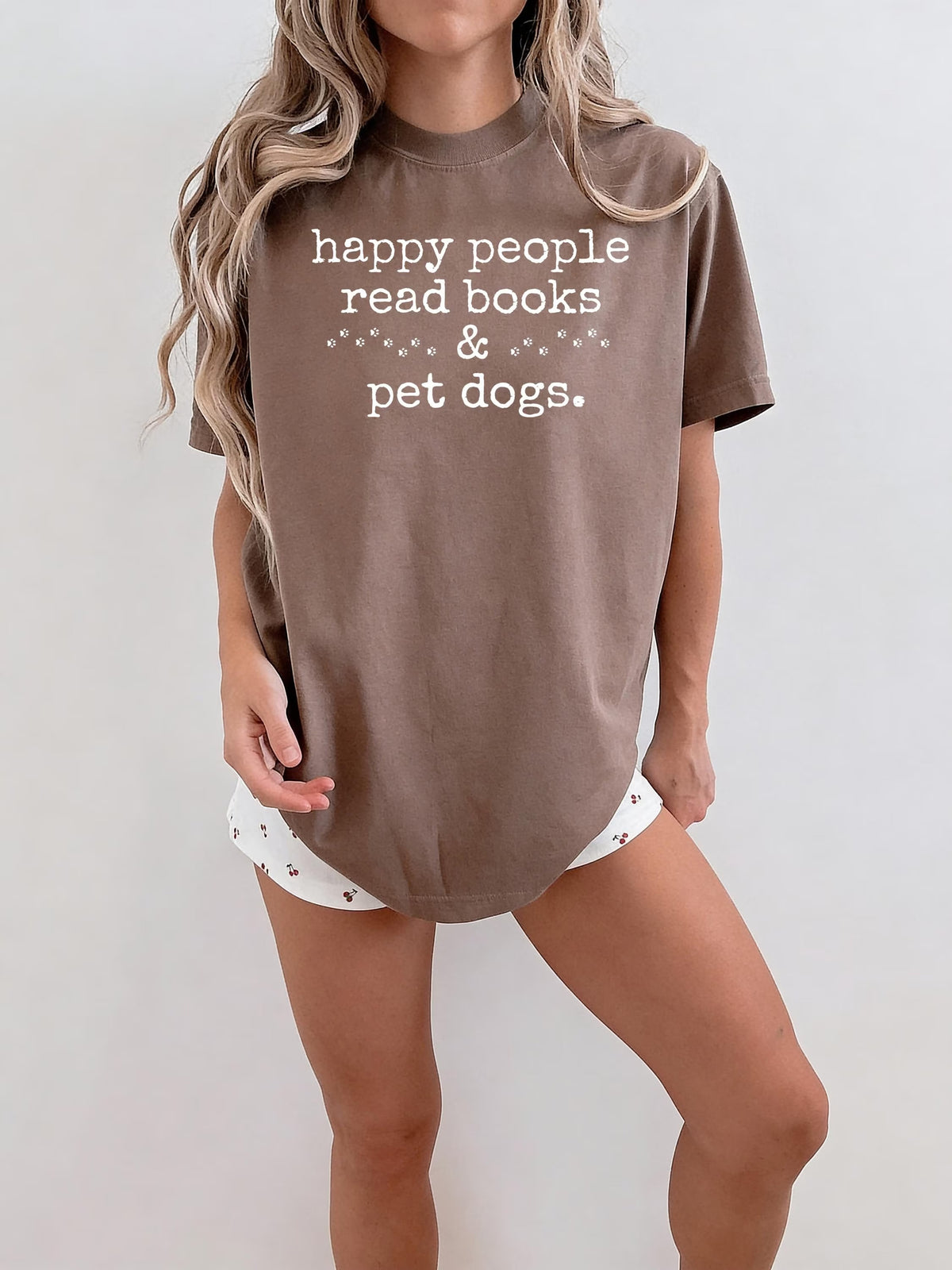 Comfort Colors Happy People Read Books & Pet Dogs T-Shirt