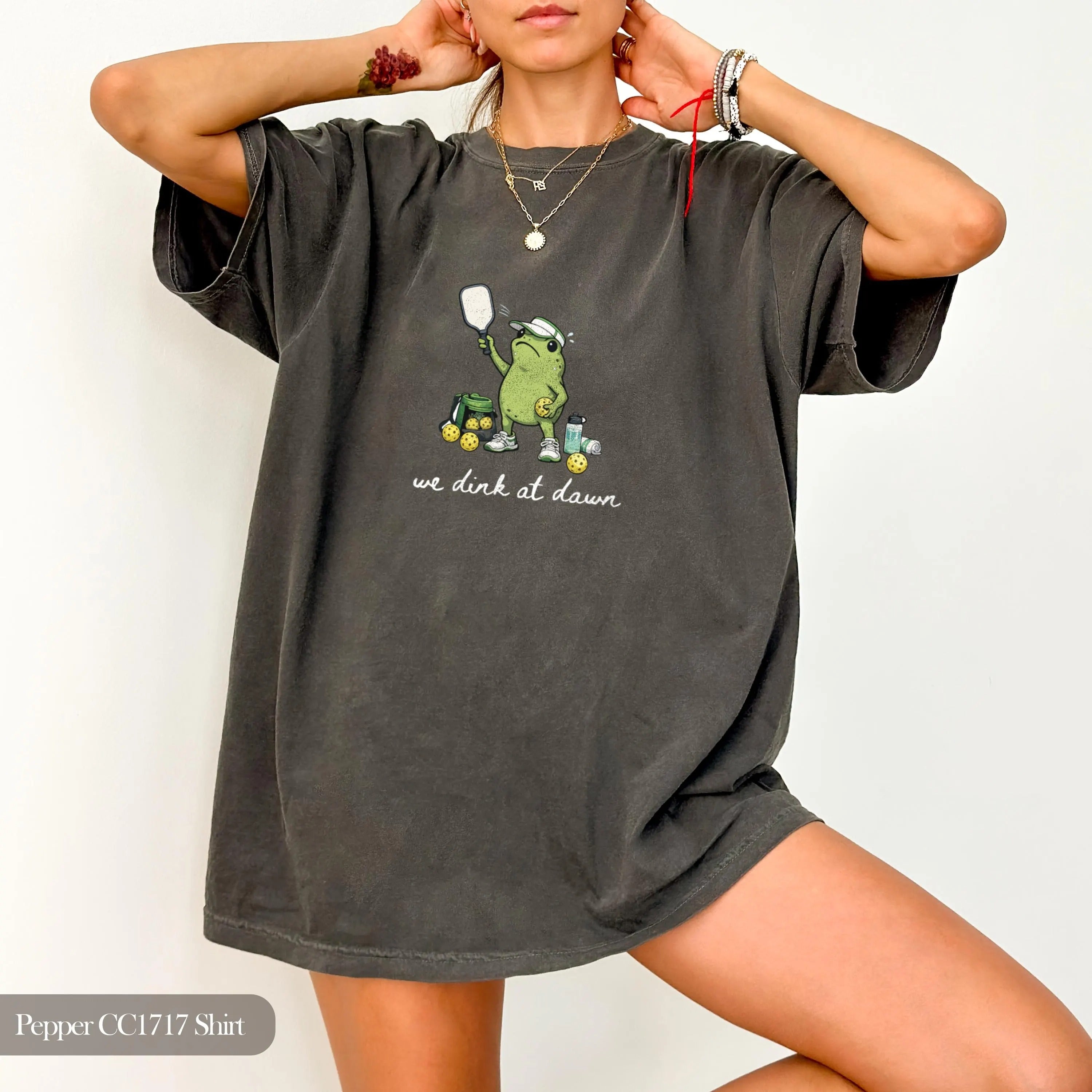 Comfort Colors We Dink At Dawn Frog Tee, Funny Pickleball Lover T-shirt
