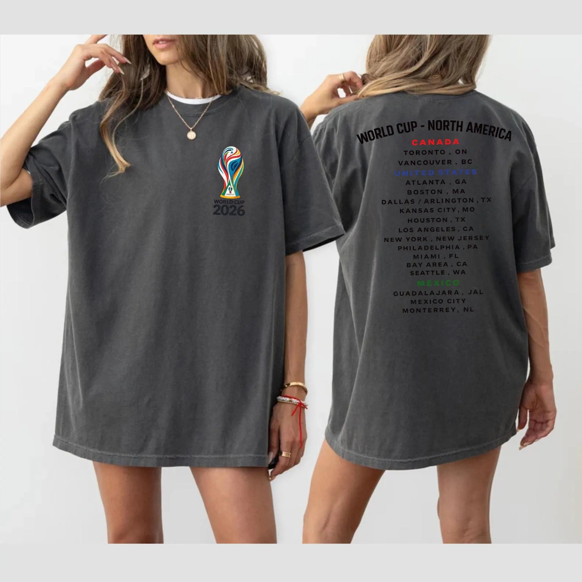 2026 World Cup Host Cities T-shirt, Comfort Colors North America Soccer Tee, USA Canada Mexico Tournament Fan Gift