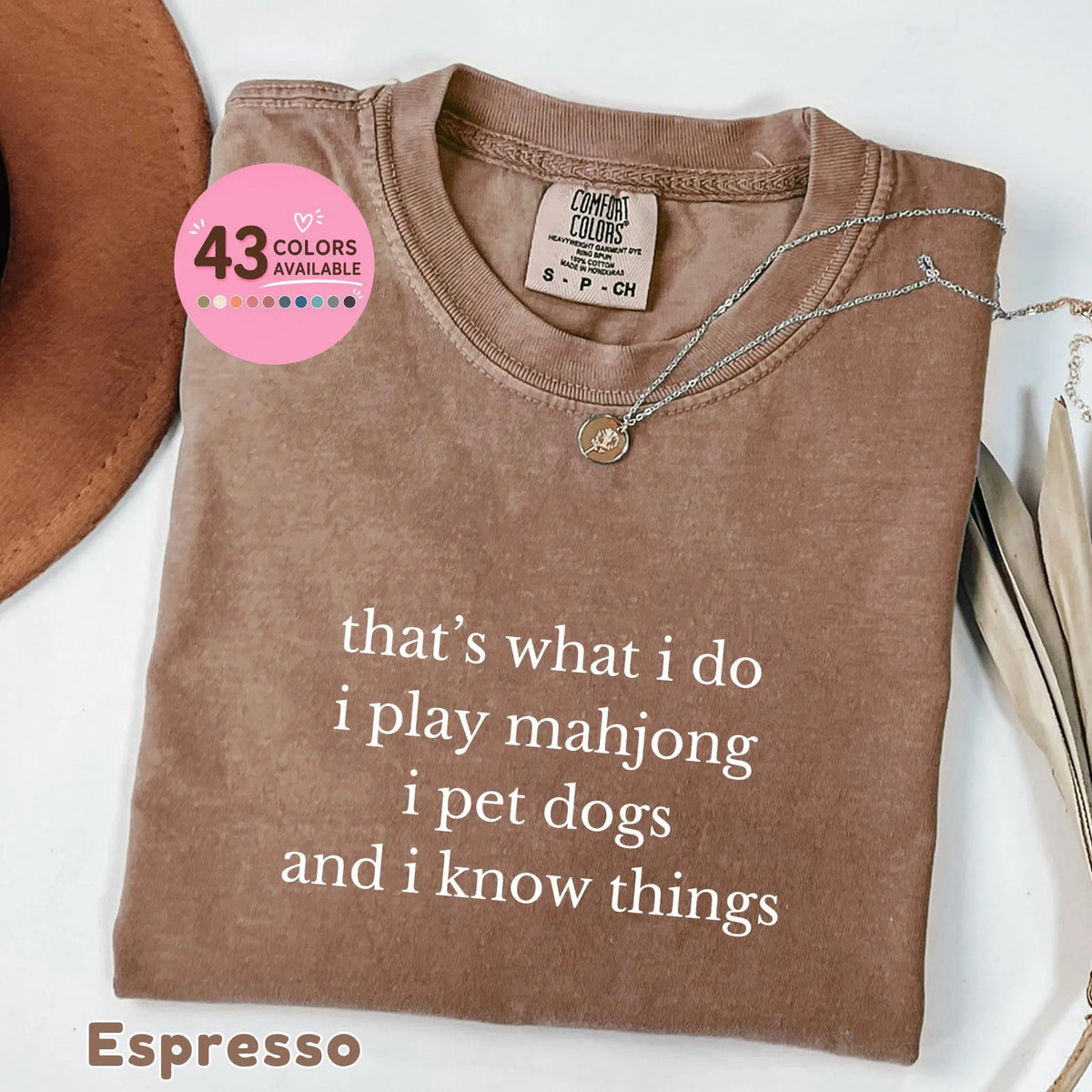 Comfort ColorsFunny Mahjong and Dogs T-Shirt
