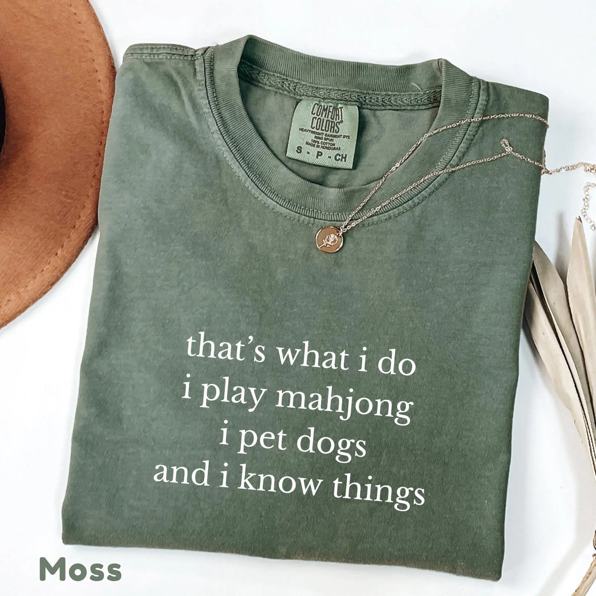 Comfort ColorsFunny Mahjong and Dogs T-Shirt