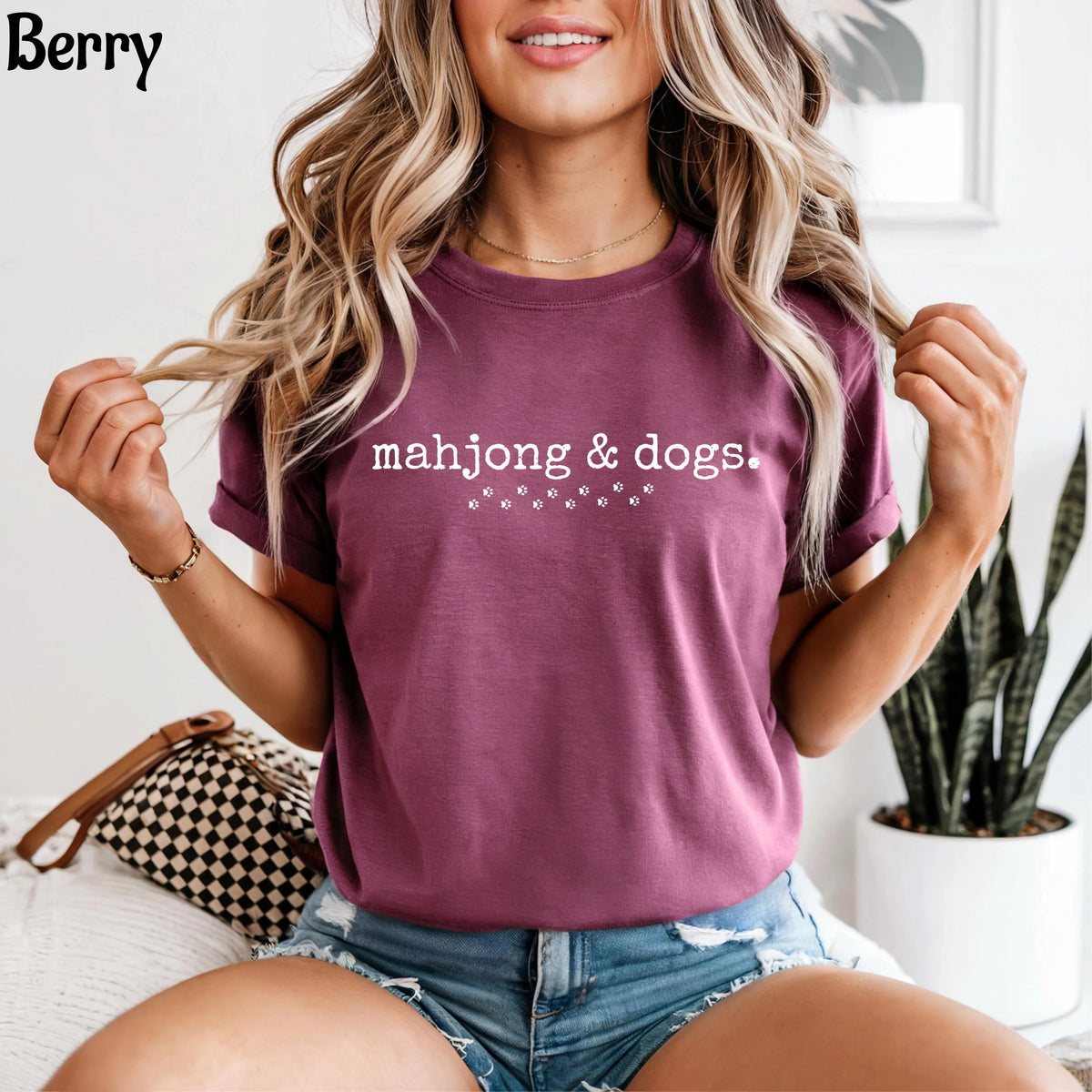 Comfort Colors Mahjong and Dogs T-Shirt