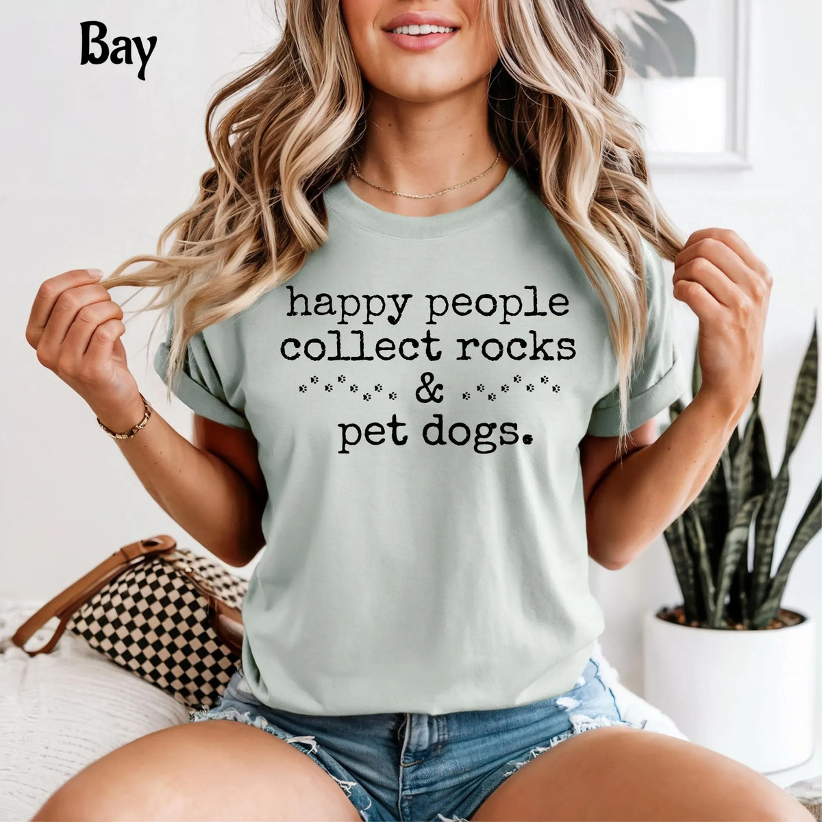 Comfort Colors Happy People Collect Rocks & Pet Dogs T-Shirt