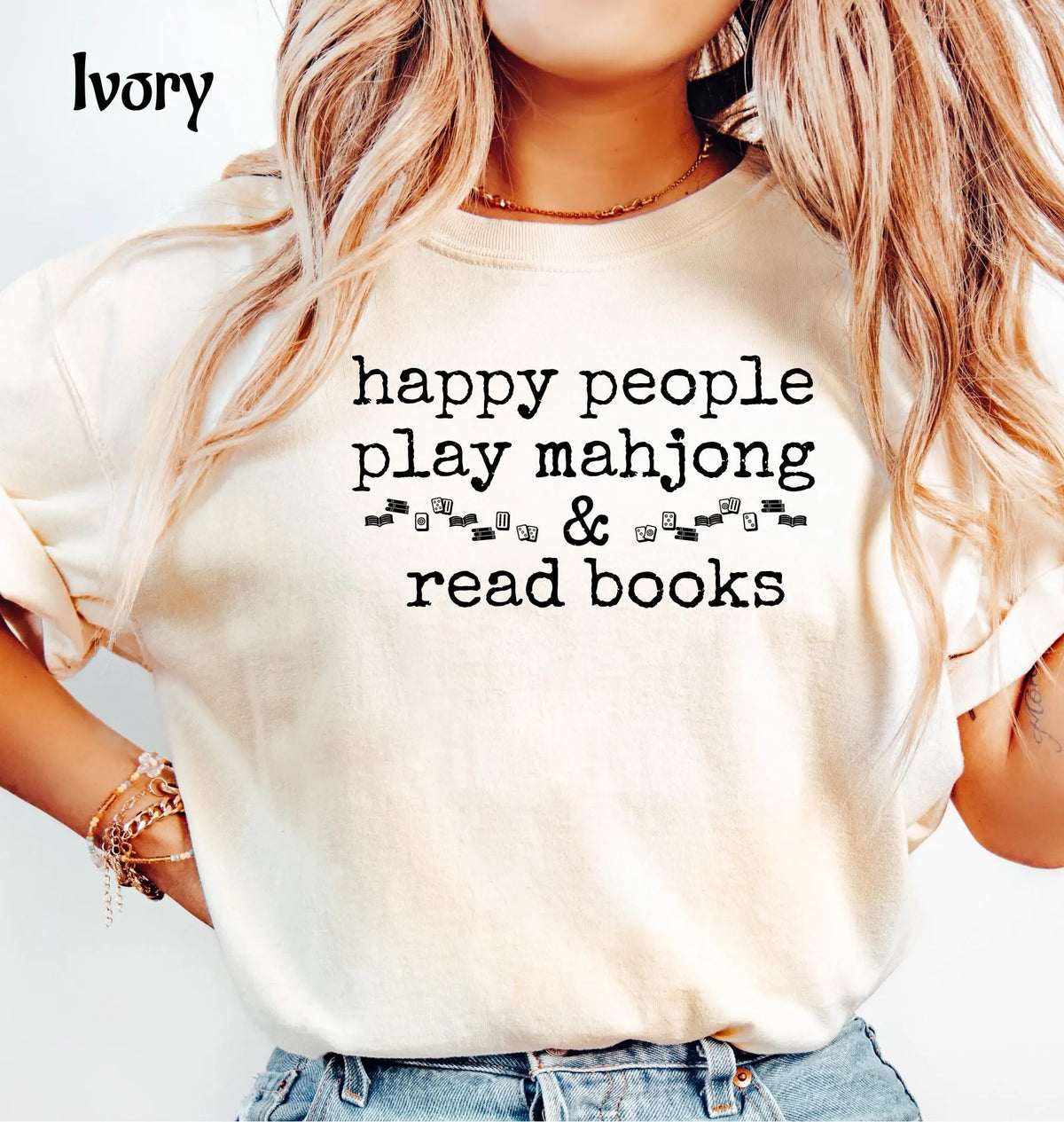 Comfort Colors Happy People Play Mahjong & Read Books T-Shirt