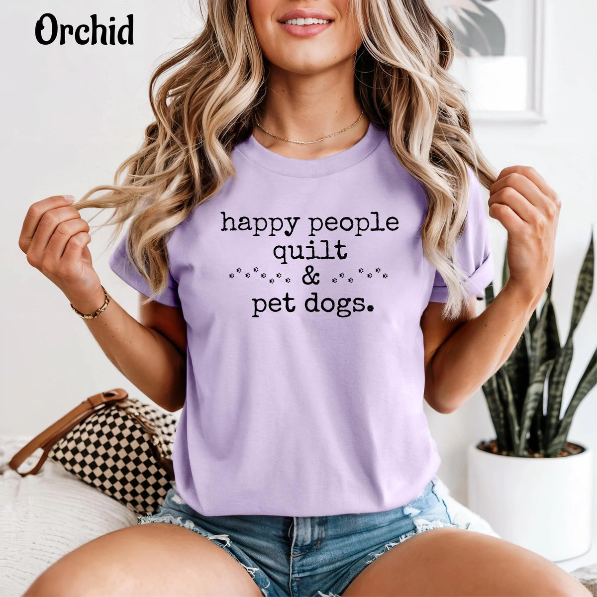 Comfort Colors Happy People Quilt  & Pet Dogs T-Shirt