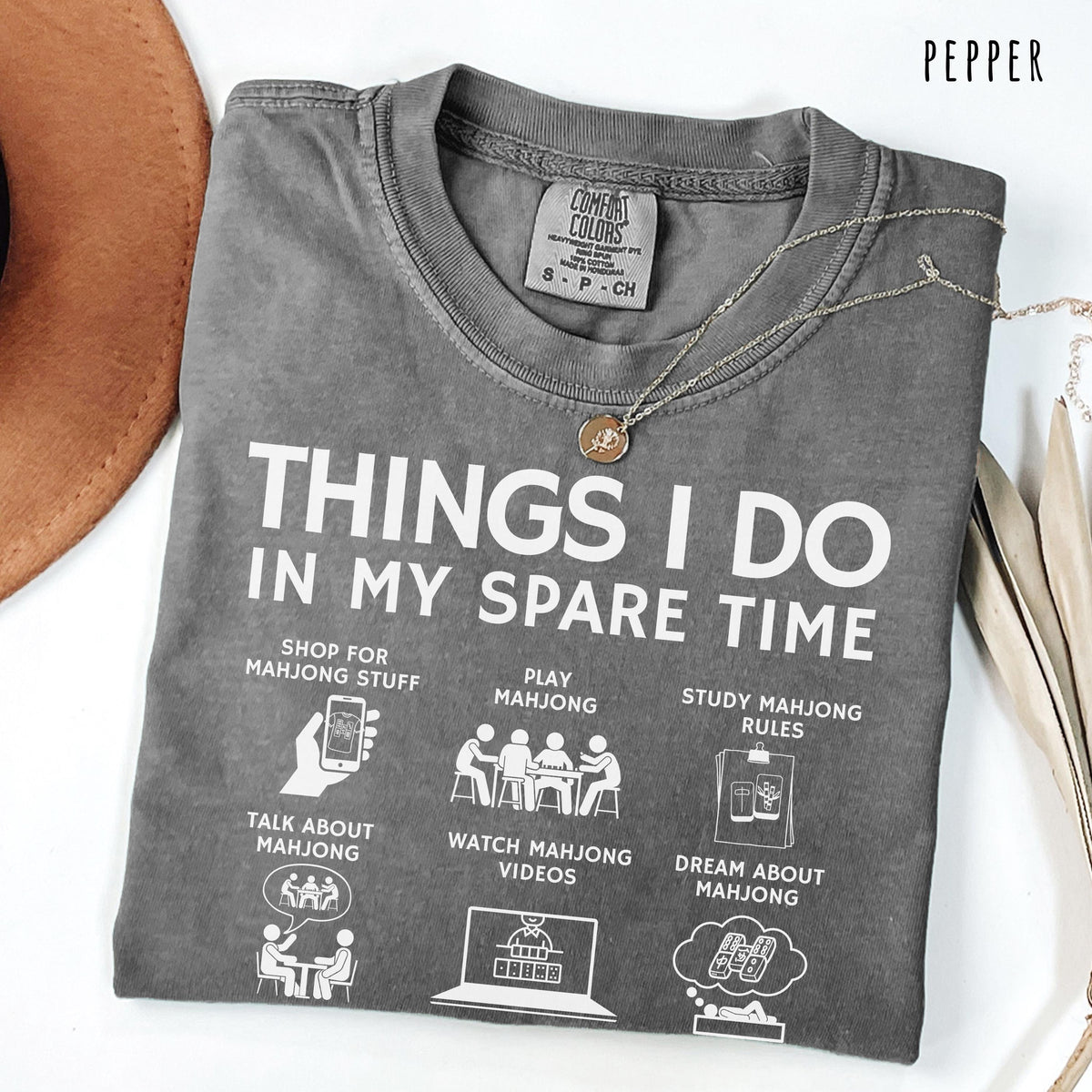 Comfort Colors Things I Do in My Spare Time Mahjong Lover  Funny Mahjong T-shirt