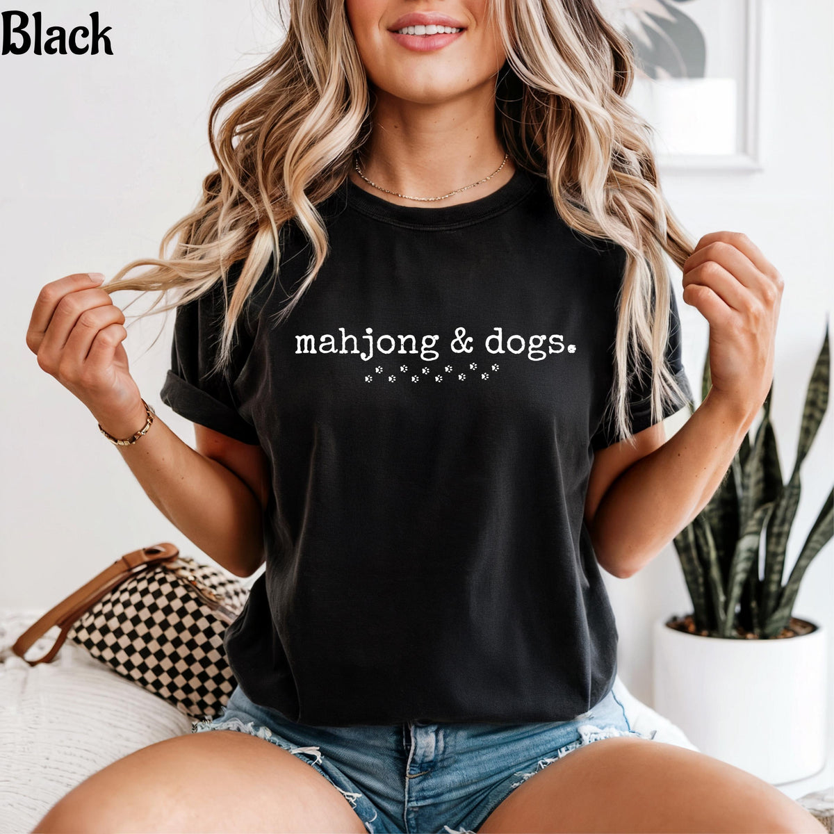 Comfort Colors Mahjong and Dogs T-Shirt