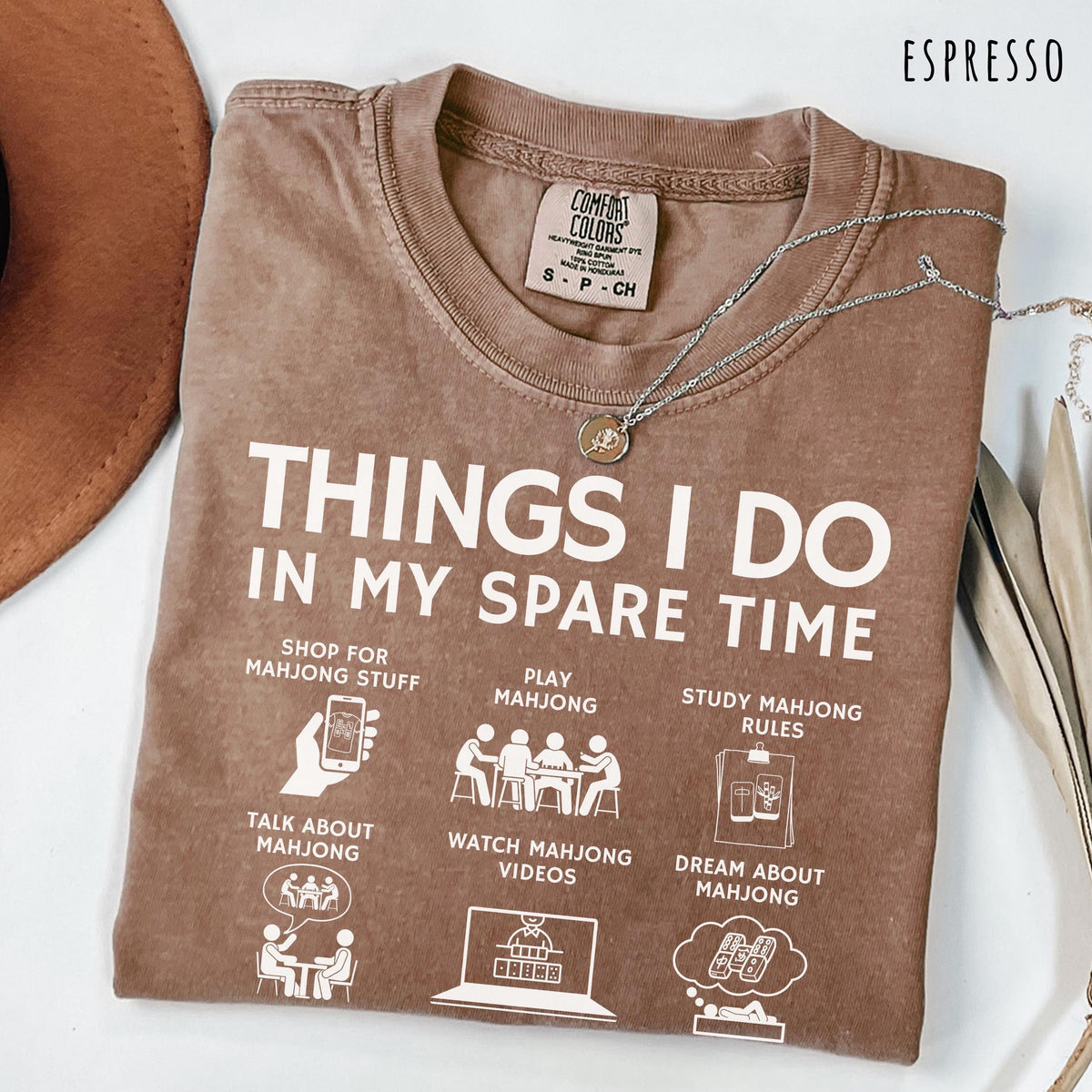 Comfort Colors Things I Do in My Spare Time Mahjong Lover  Funny Mahjong T-shirt
