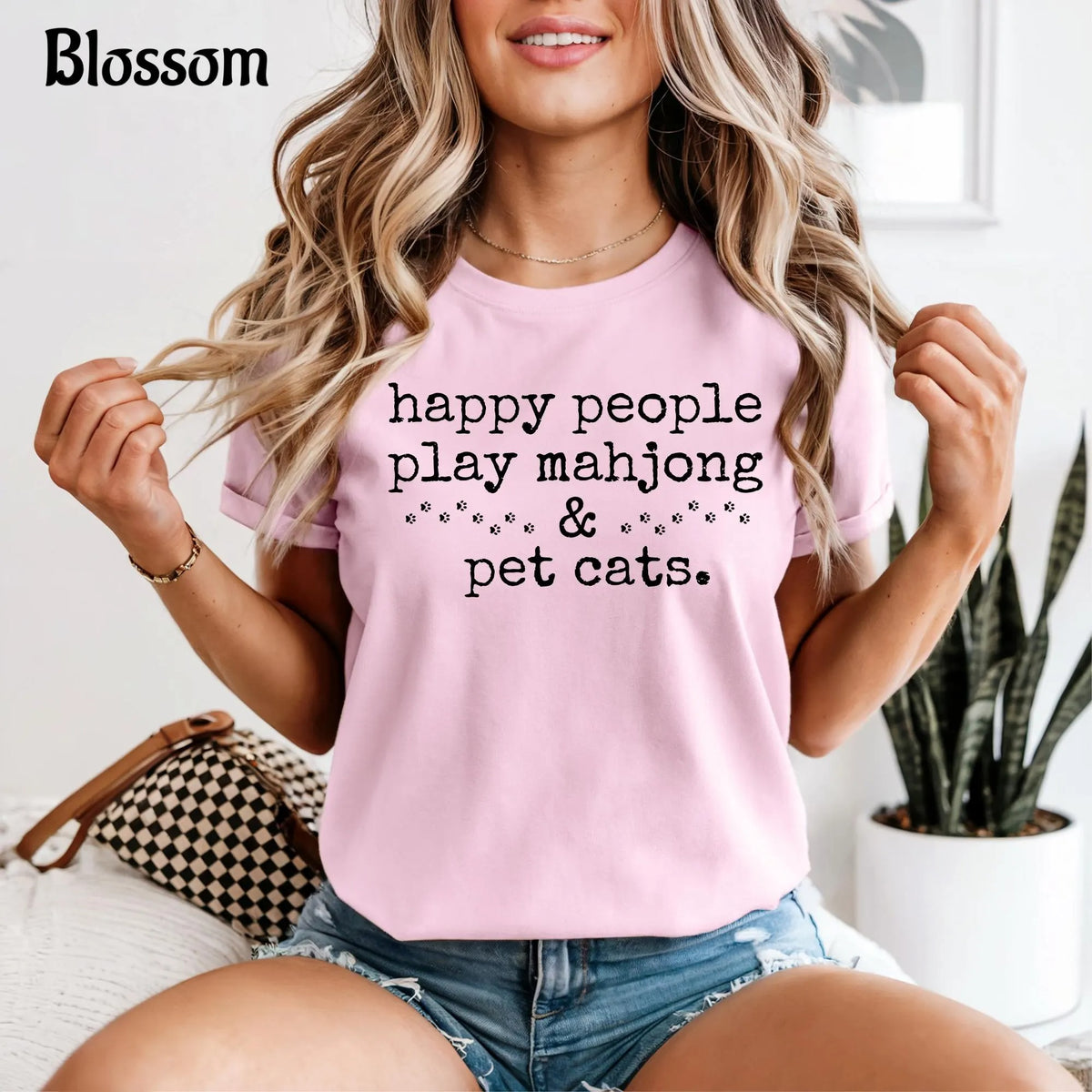 Comfort Colors Happy People Play Mahjong & Pet Cats T-Shirt