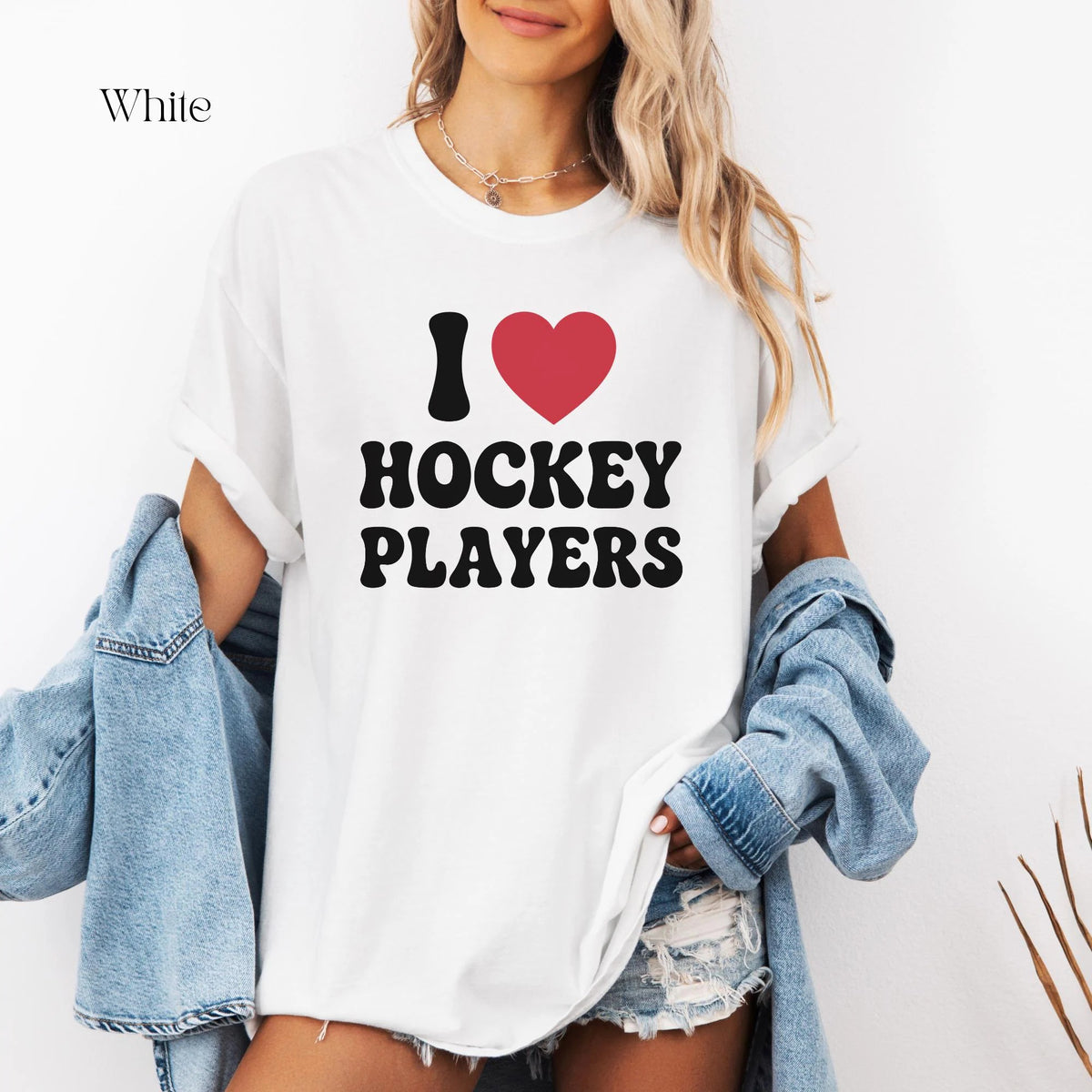 Comfort Colors I Love Hockey Players T-shirt