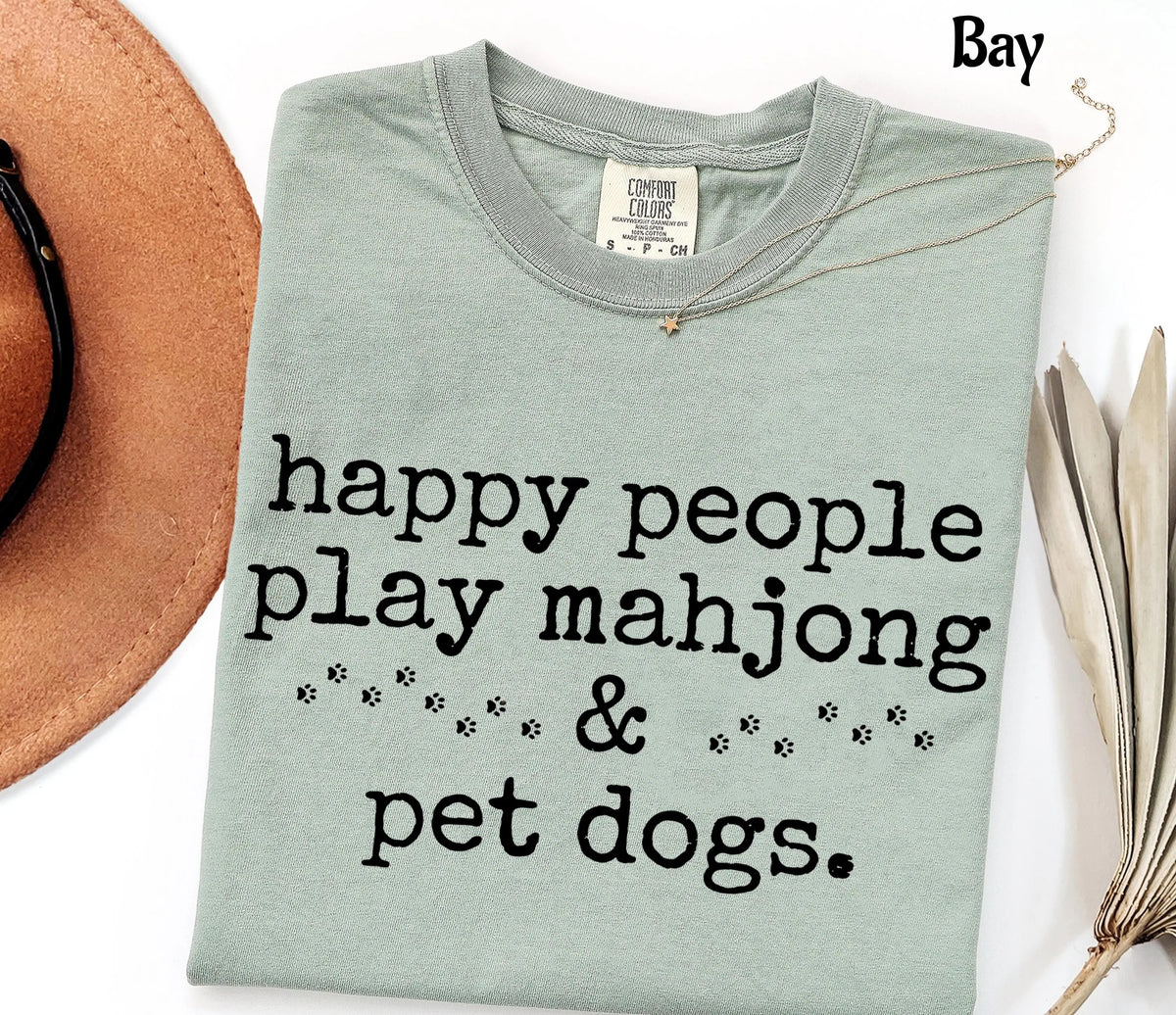 Comfort Colors Happy People Play Mahjong&Pet Dogs T-Shirt