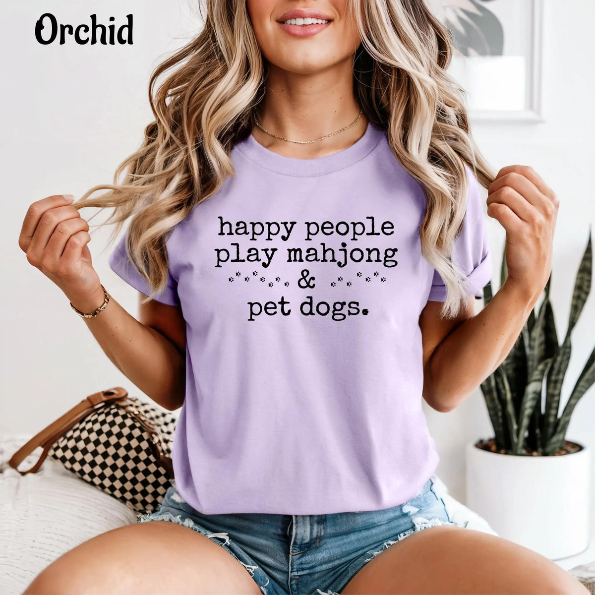 Comfort Colors Happy People Play Mahjong&Pet Dogs T-Shirt