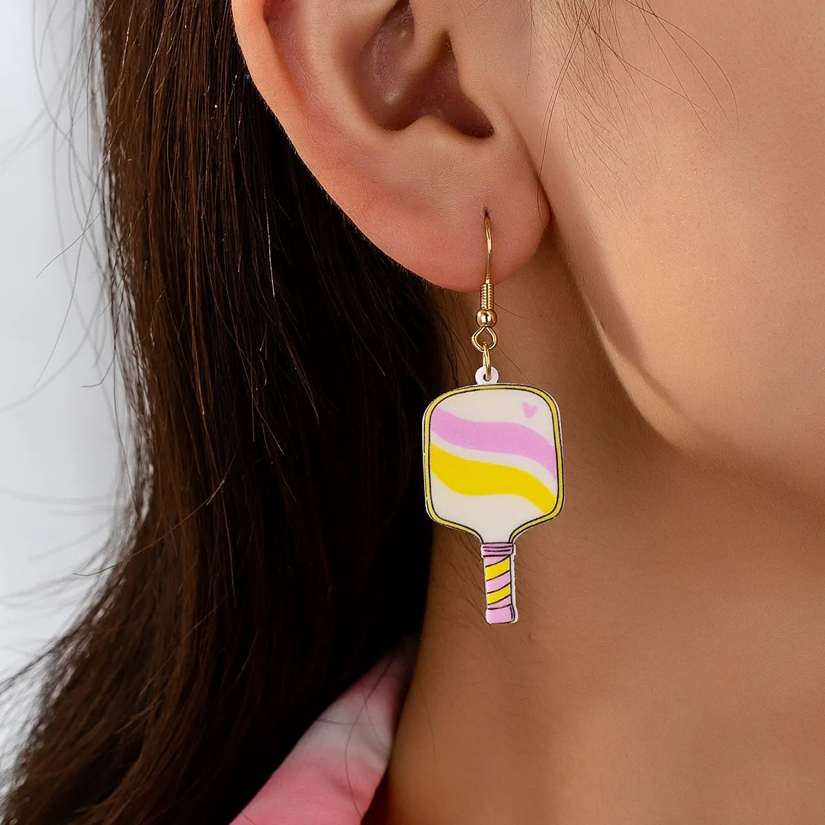 Acrylic Racket Pickleball Earrings,Pickleball Earrings, Gifts for Sports Lovers,2 Pairs