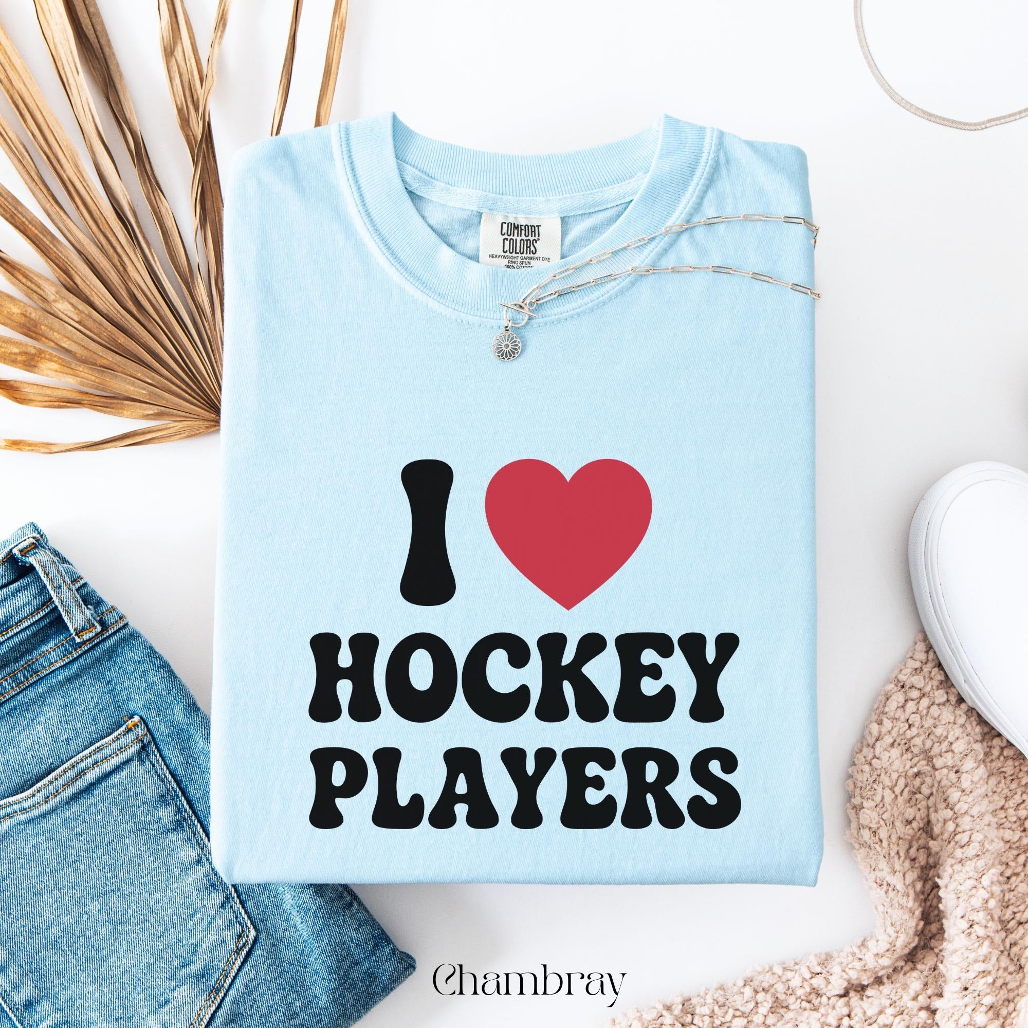 Comfort Colors I Love Hockey Players T-shirt