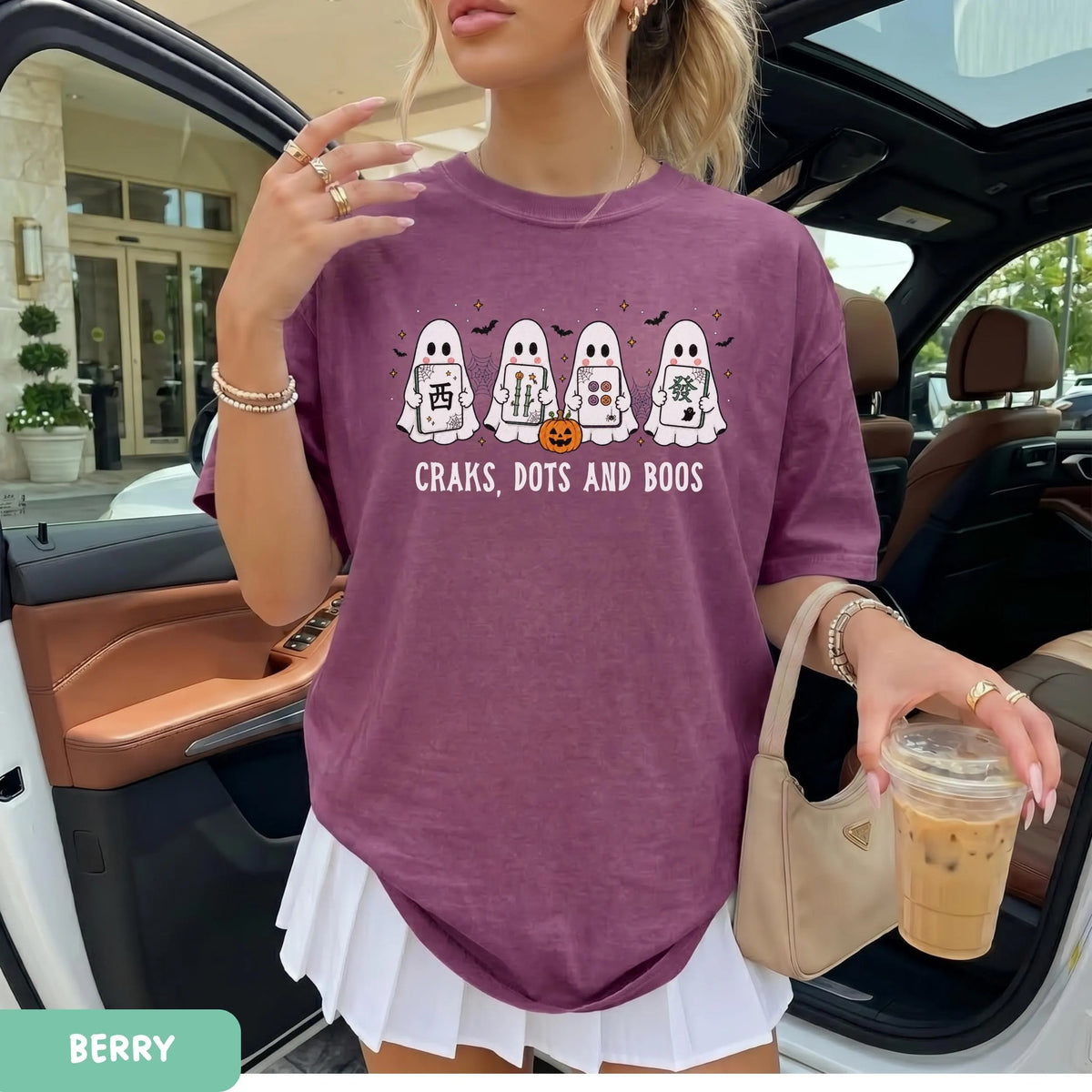 Comfort Colors Crak Dot Boo Tee,Funny Halloween Mahjong Ghost Mahjong Tile Tshirt, Mahjong Lovers Gift