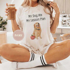 Custom Pet Photo And Name Shirt,Comfort Colors My Dog Ate My Lesson Plan T-Shirt
