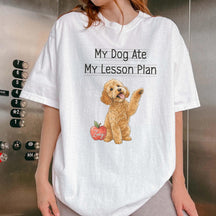 Custom Pet Photo And Name Shirt,Comfort Colors My Dog Ate My Lesson Plan T-Shirt