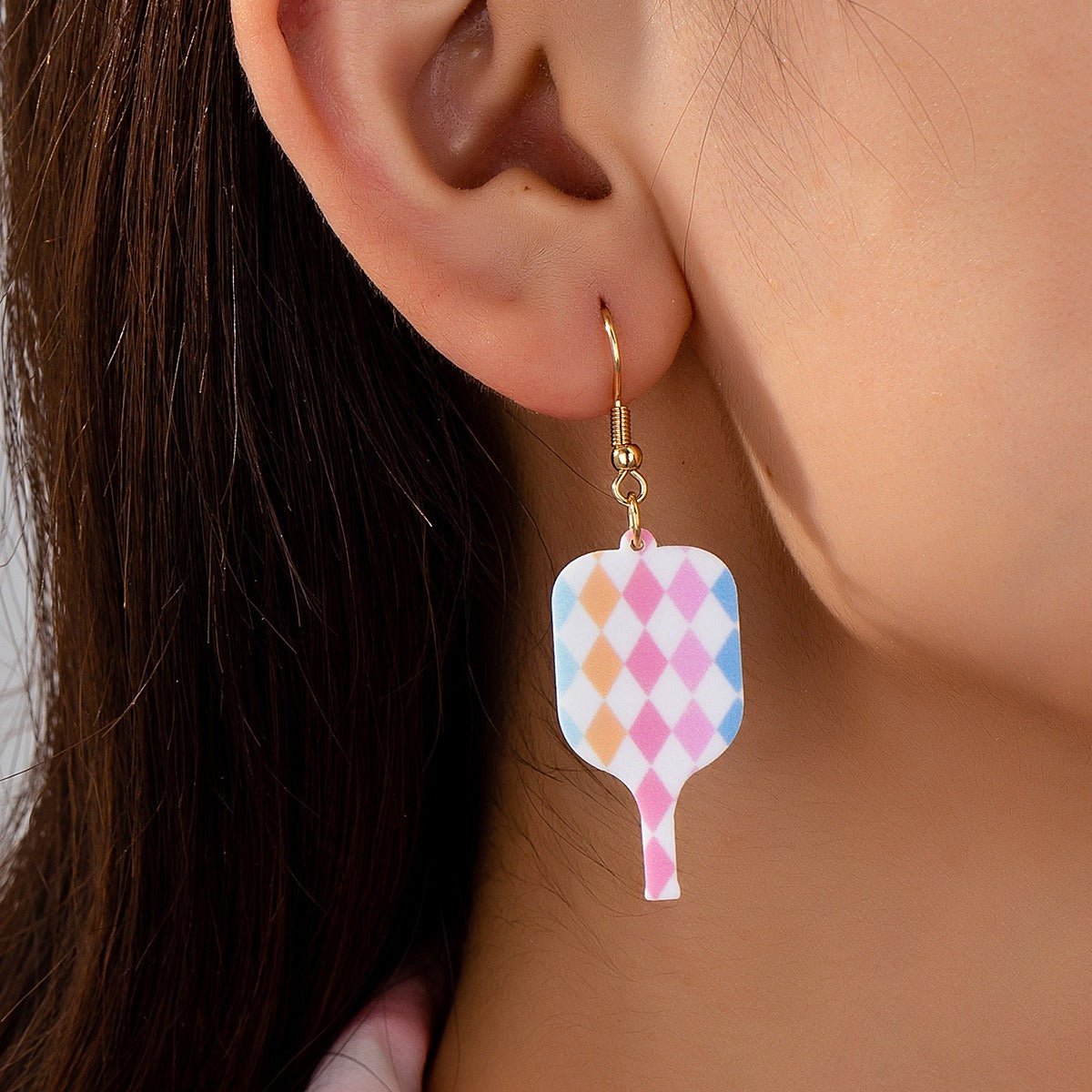 Acrylic Racket Pickleball Earrings,Pickleball Earrings, Gifts for Sports Lovers,2 Pairs