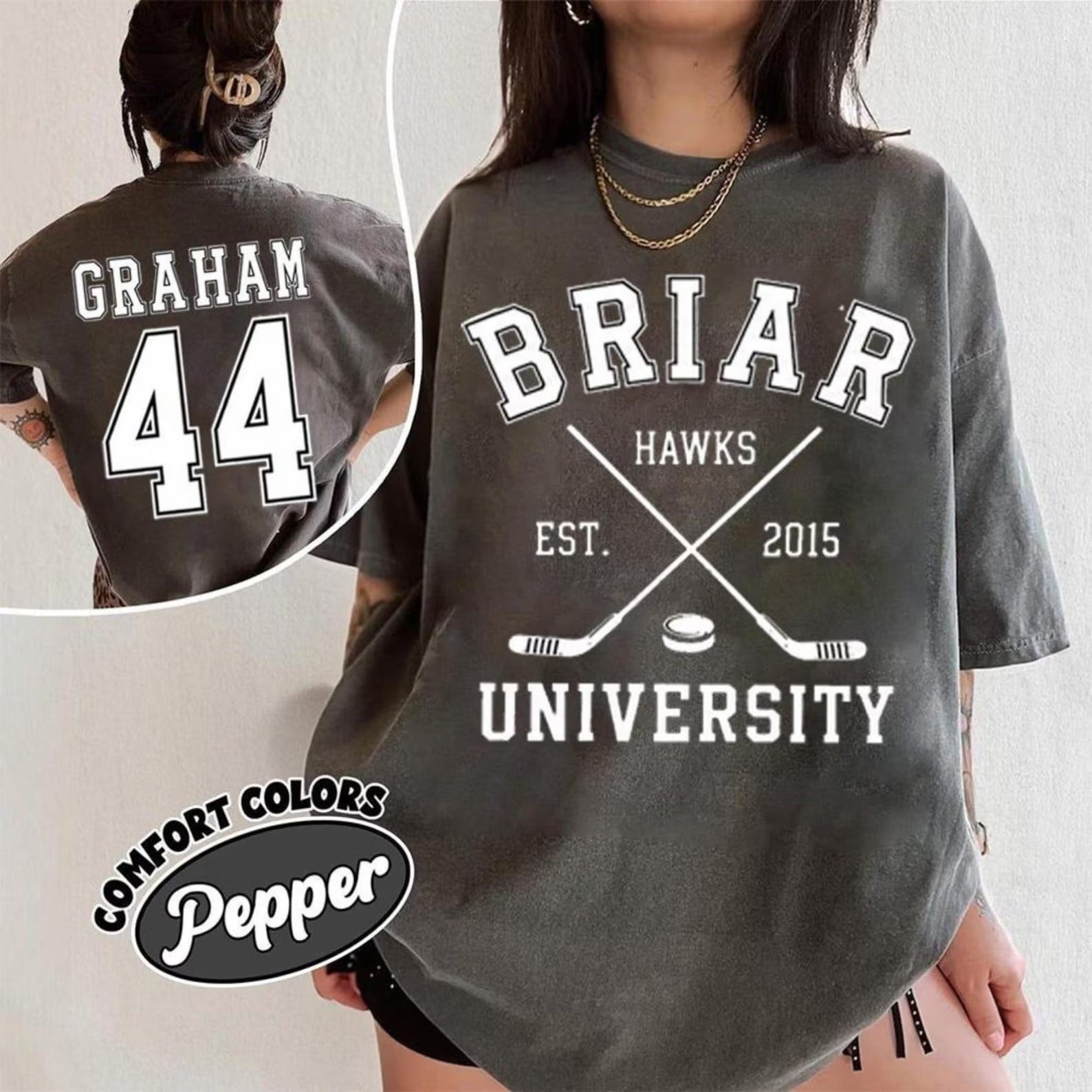 Custom Briar Hockey Comfort Color T-shirt, Briar University Shirt, Off-Campus Tee