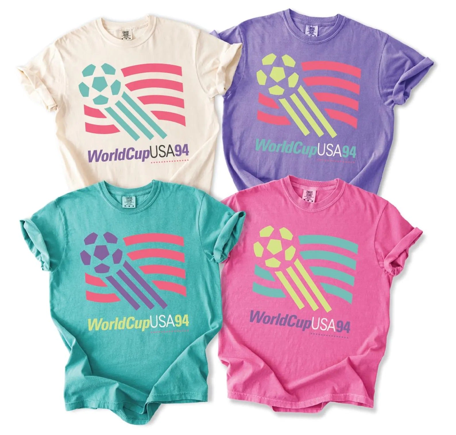 Vintage 1994 USA World Cup，Bold 90's Colors，Retro Soccer Graphic，Fifa World Cup Unisex Football Comfort Colors T-shirt