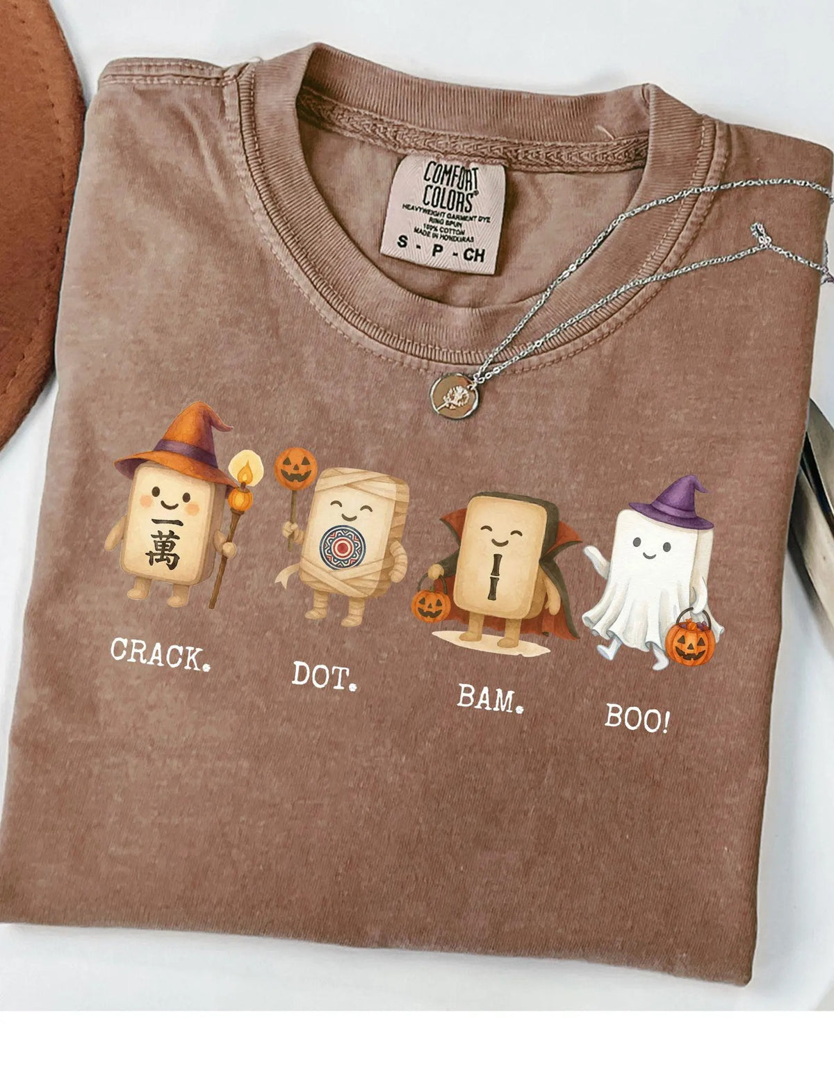 Comfort Colors Funny Halloween Mahjong Crack Dot Bam Boo, Spooky Mahj T-Shirt