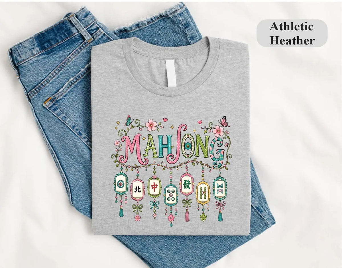 Comfort Colors Floral Mahjong Game£¬Mahjong Social Club T-Shirt£©