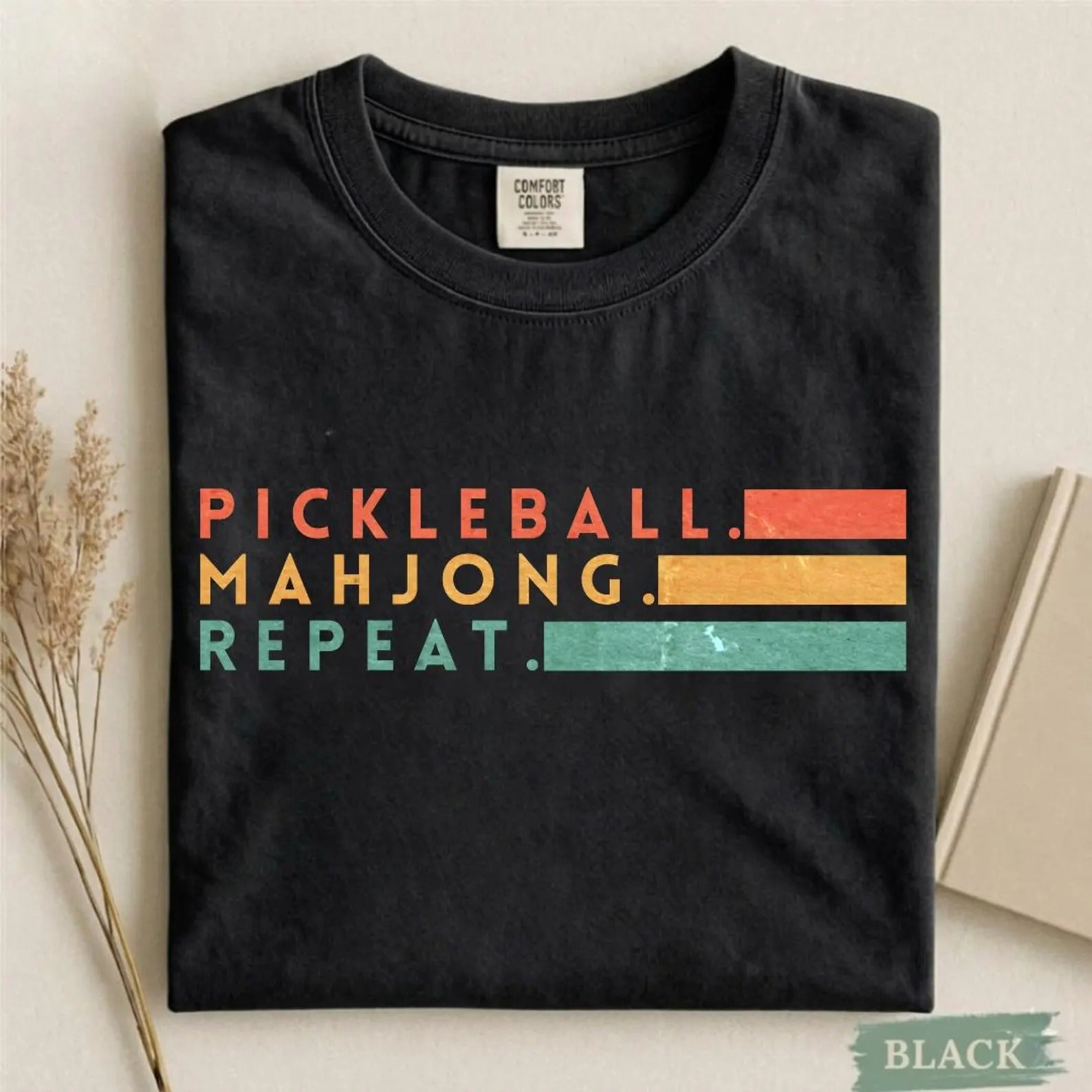 Comfort Colors Pickleball Mahjong Repeat Retro T-Shirt