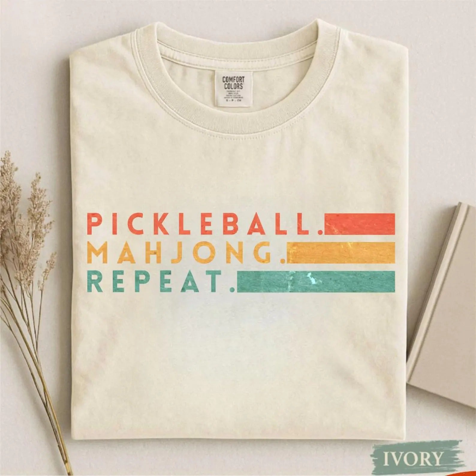 Comfort Colors Pickleball Mahjong Repeat Retro T-Shirt