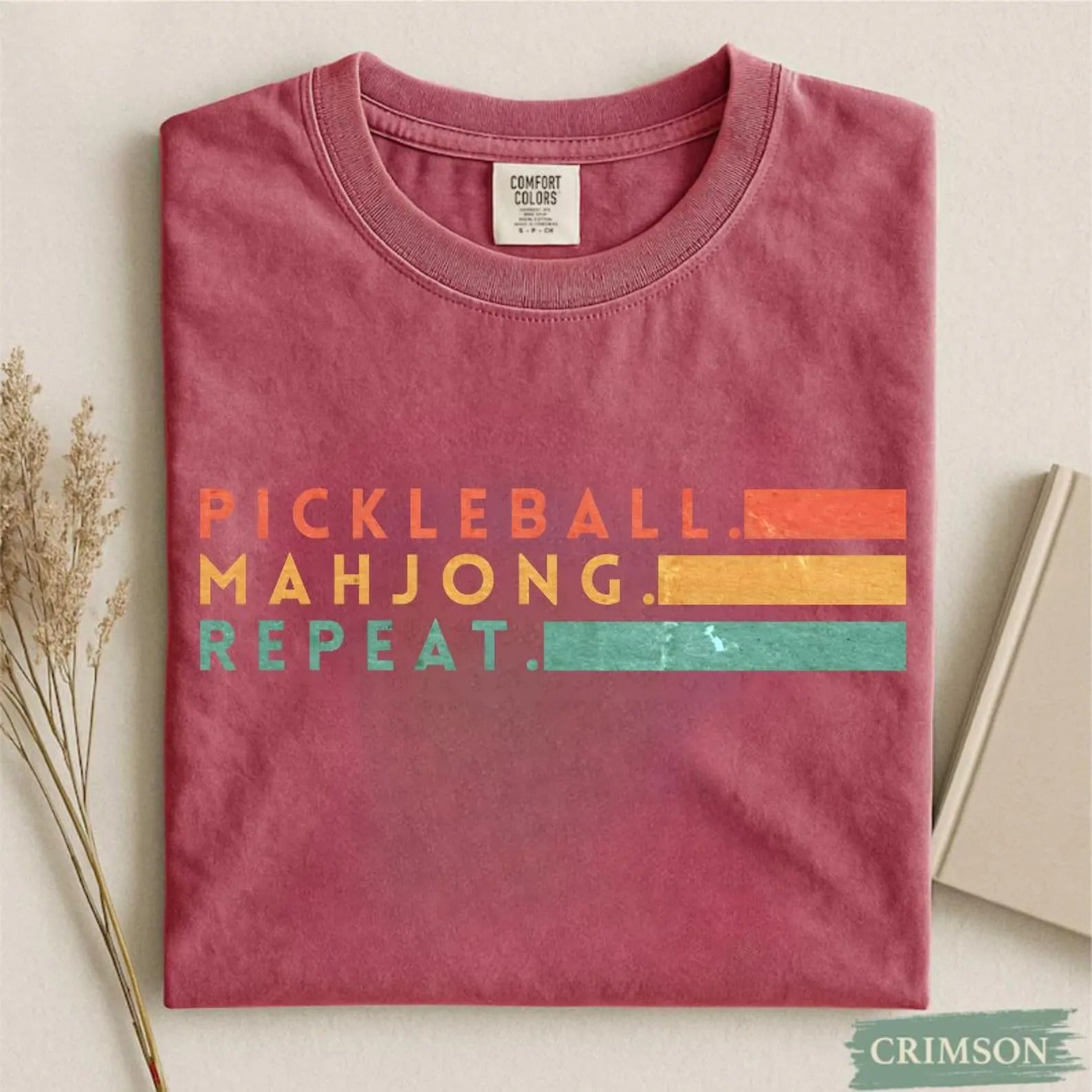 Comfort Colors Pickleball Mahjong Repeat Retro T-Shirt