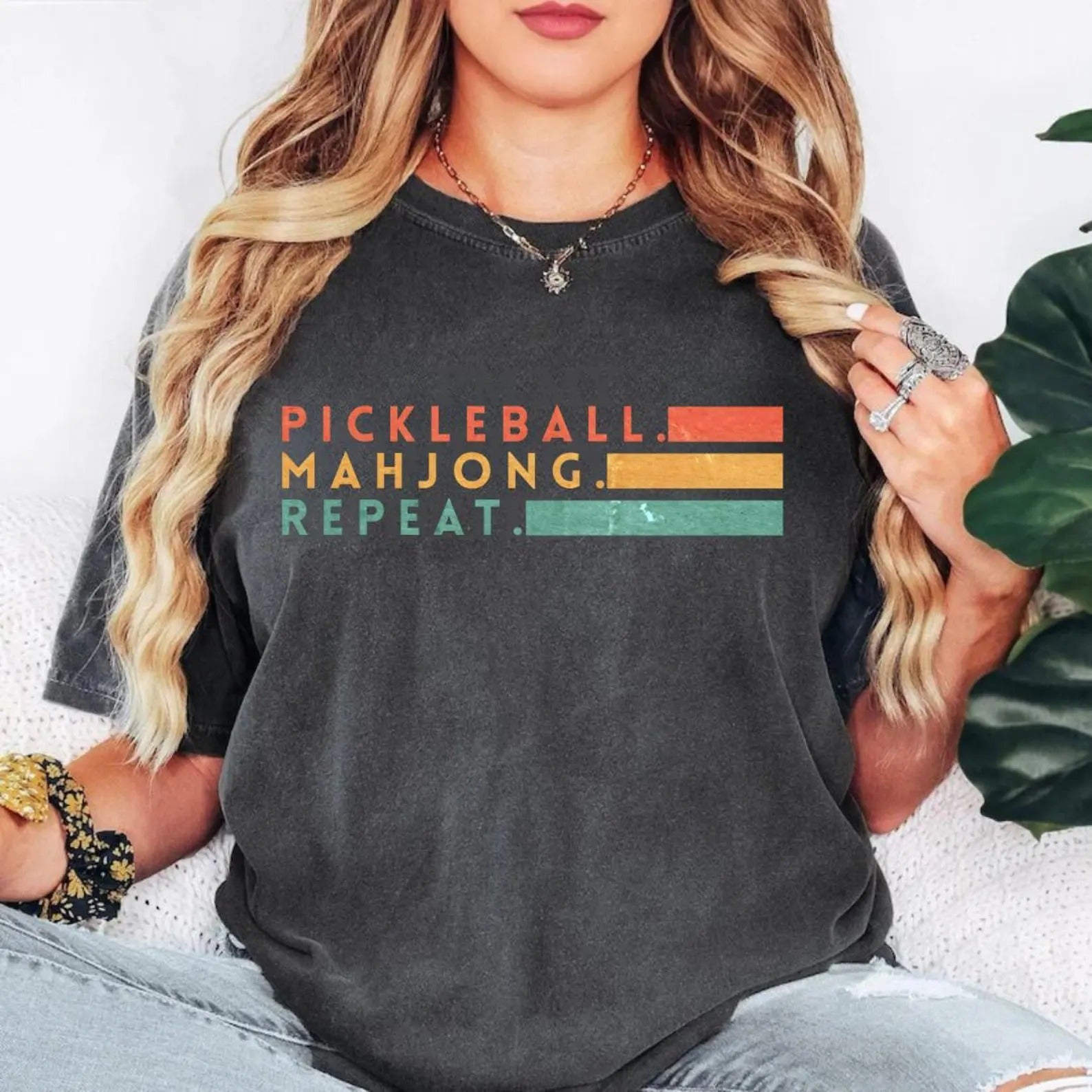 Comfort Colors Pickleball Mahjong Repeat Retro T-Shirt