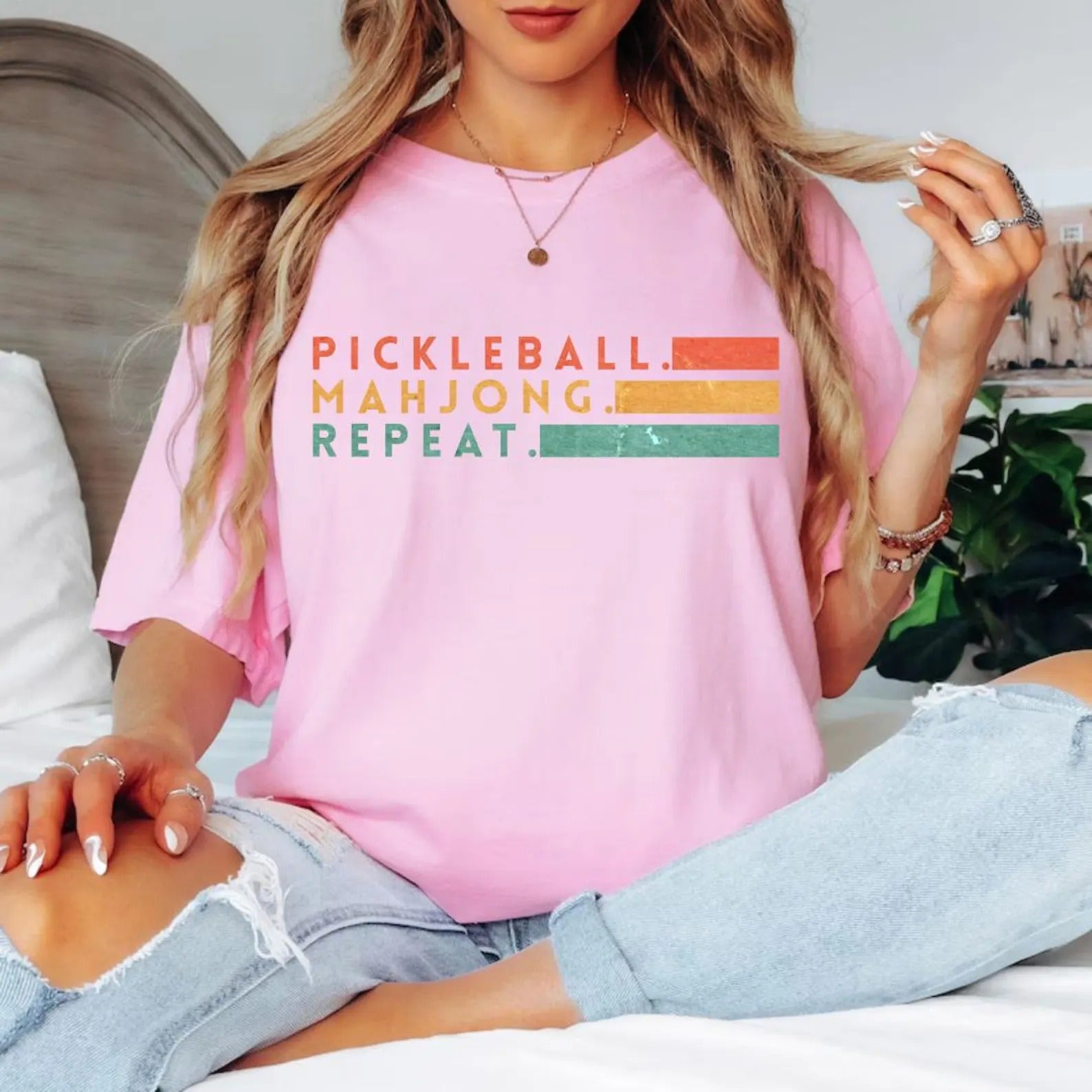 Comfort Colors Pickleball Mahjong Repeat Retro T-Shirt