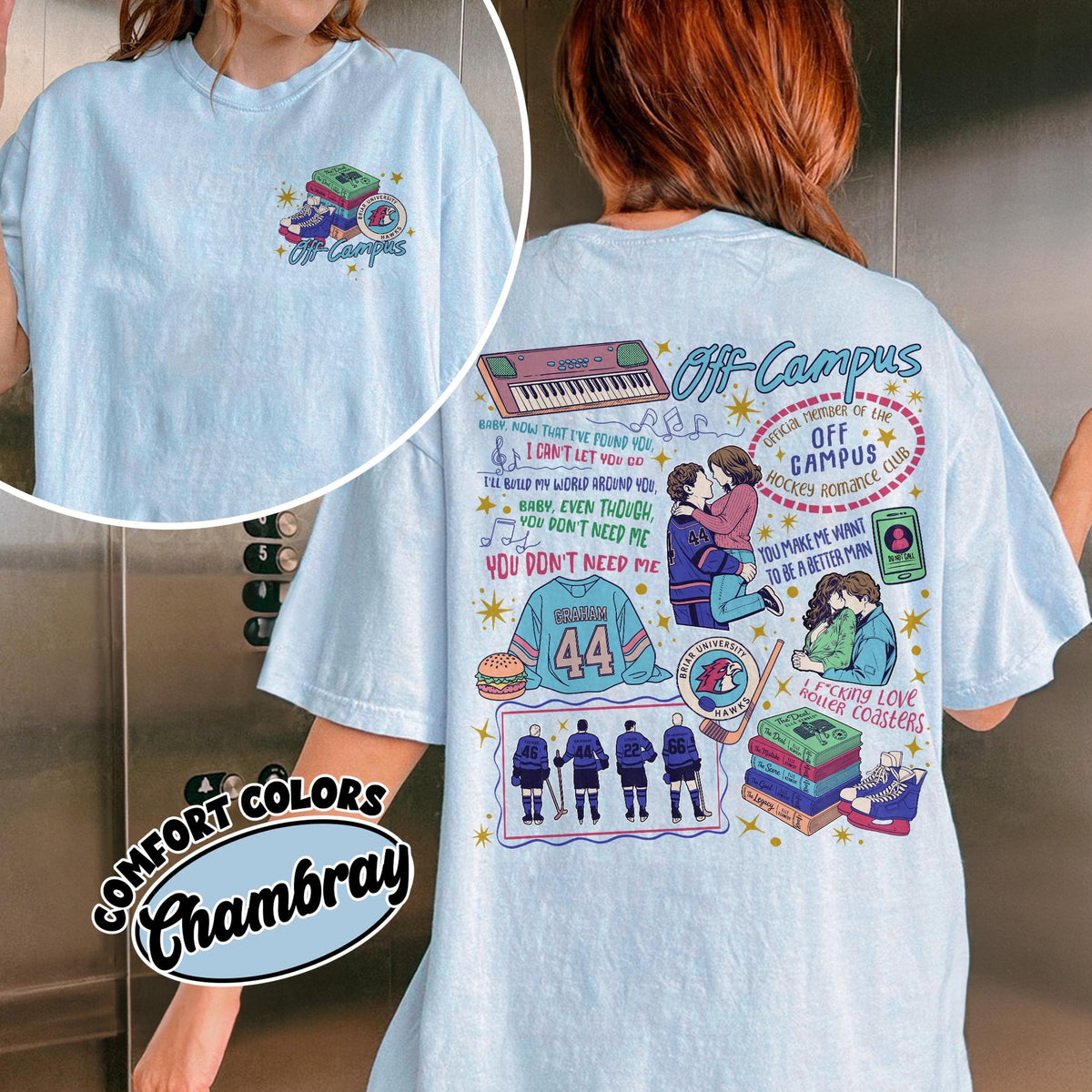 Comfort Colors Briar Hockey Shirt, Off-Campus，Campus Hockey, BookTok Romance T-Shirt