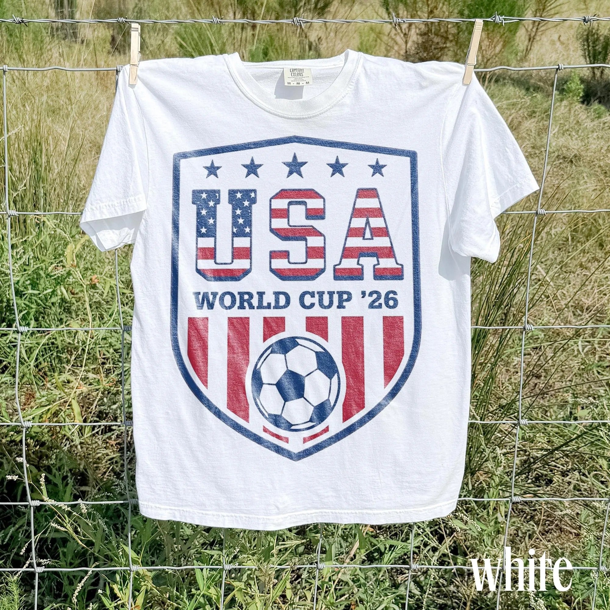 Comfort Colors USA World Cup 26 Soccer Shirt, American Flag Football T-shirt