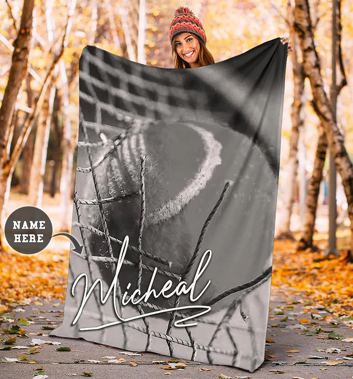 Personalized Tennis Blanket, Tennis Vintage For Tennis Lover Sherpa Fleece Blanket, Custom Name Soft Cozy Plush Throw Blanket