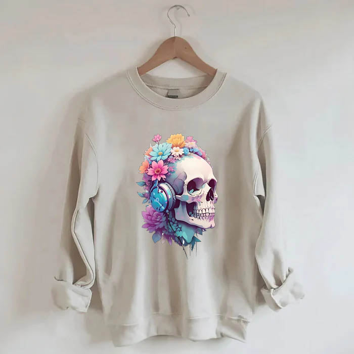 Skull with Headphones Sweatshirt