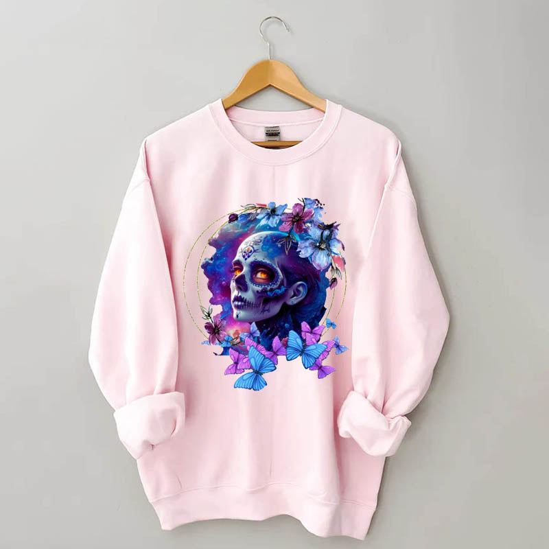Skull Butterfly Flower Sweatshirt